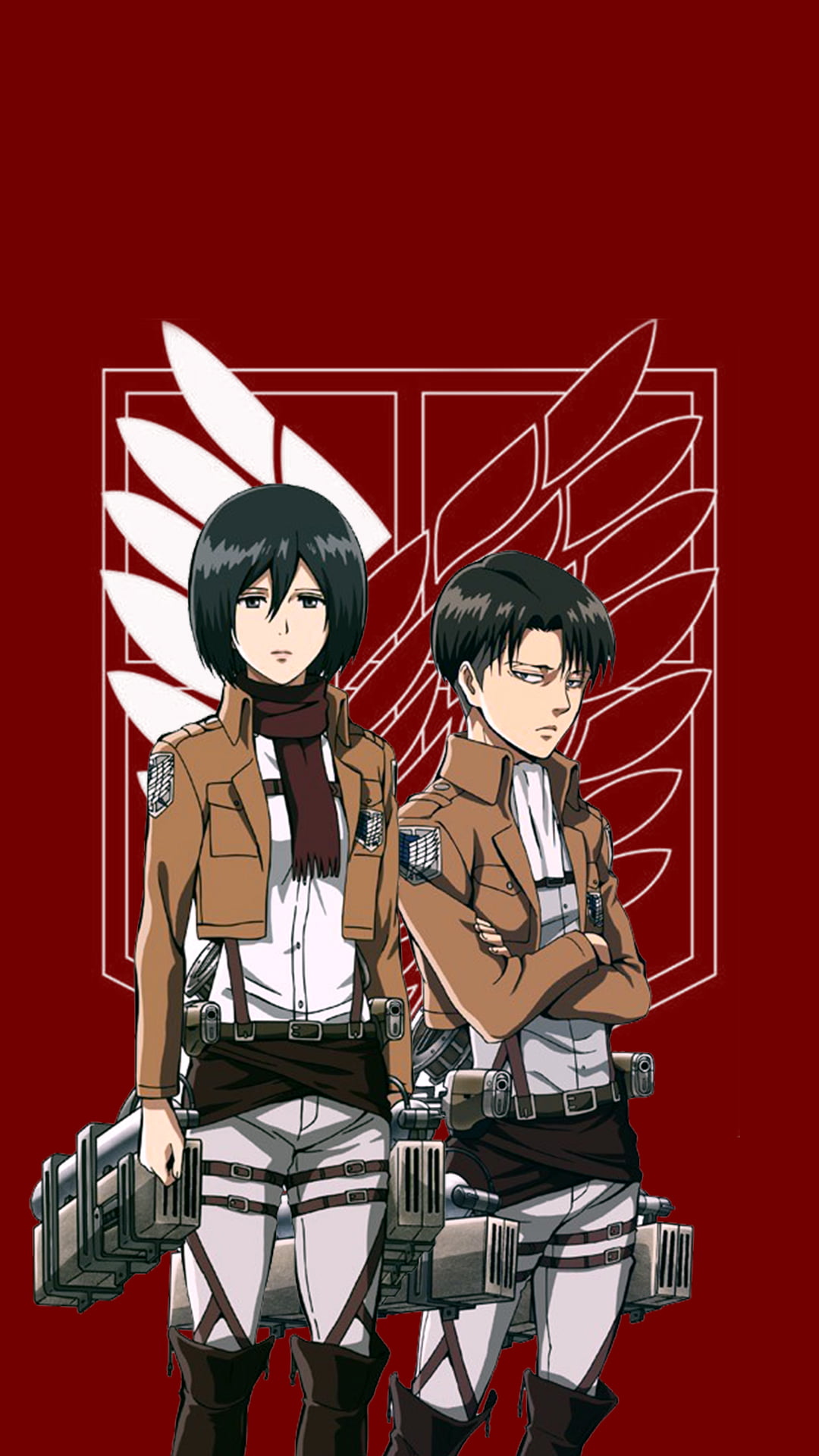 Shingeki no Kyojin, Levi Ackerman, digital art, artwork, 1080P, Mikasa Ackerman, Phone HD Wallpaper
