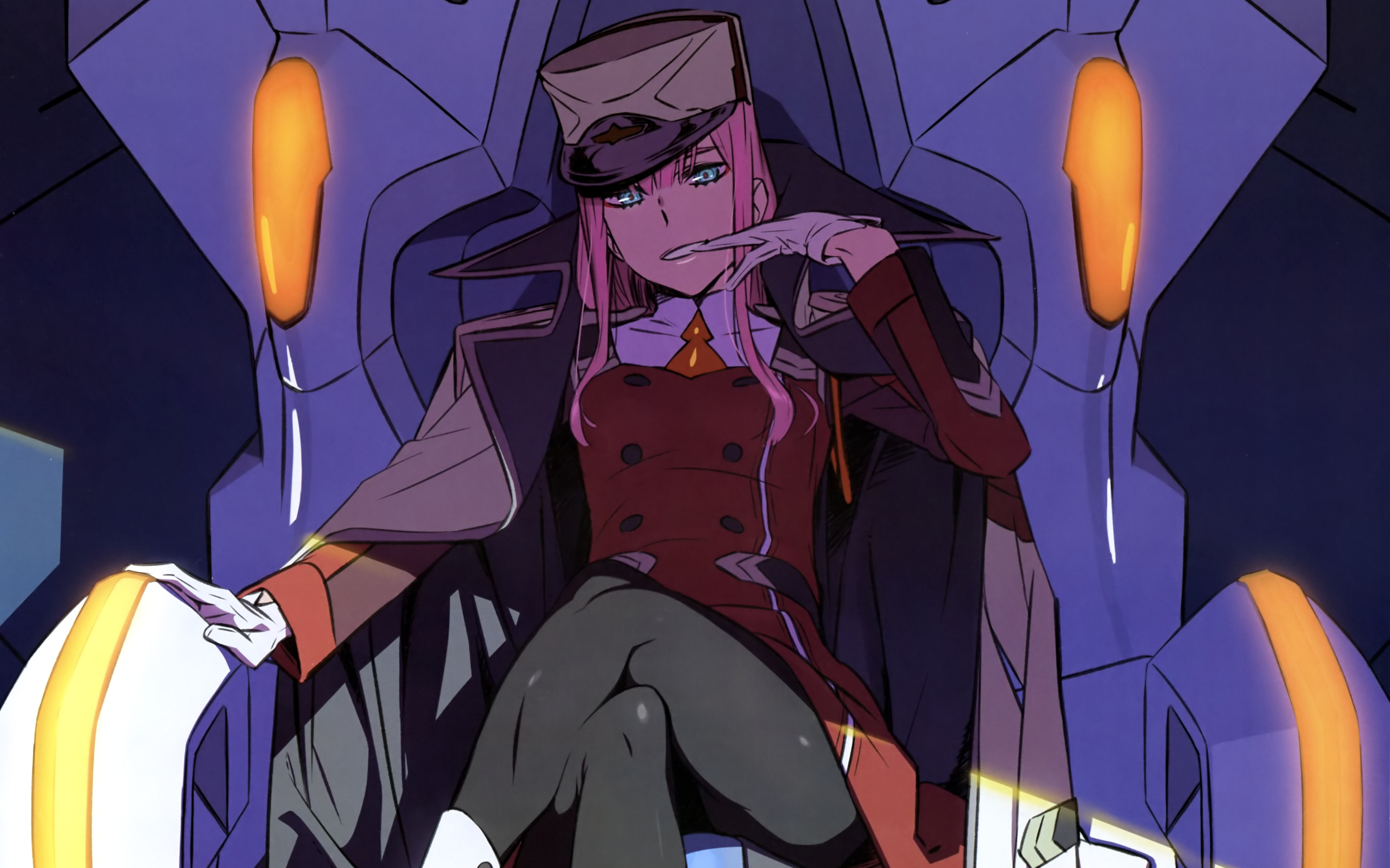4K, Darling in the FranXX, pink hair, anime girls, Zero Two (Darling in the FranXX), HD Wallpaper