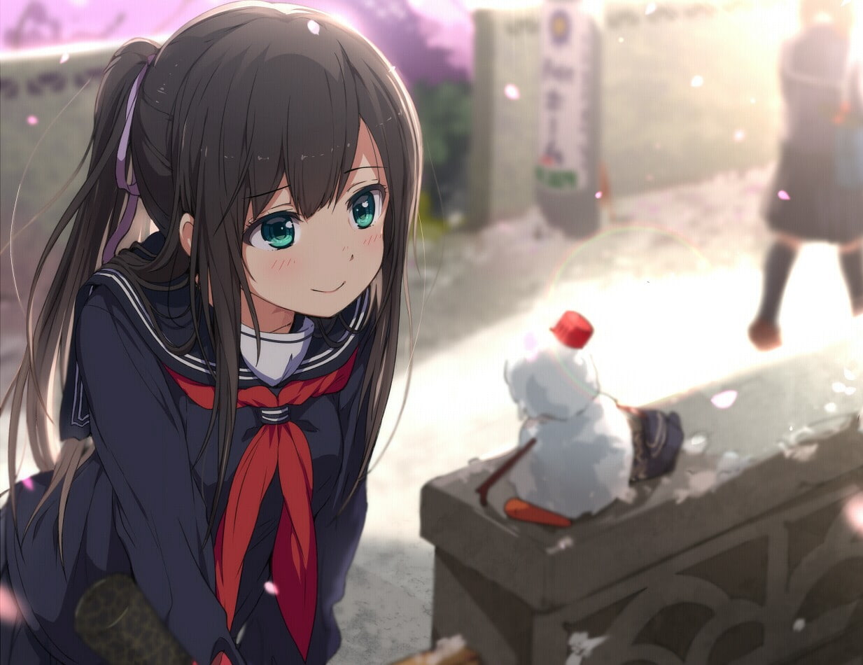 manga, anime girls, school uniform, 480P, HD Wallpaper