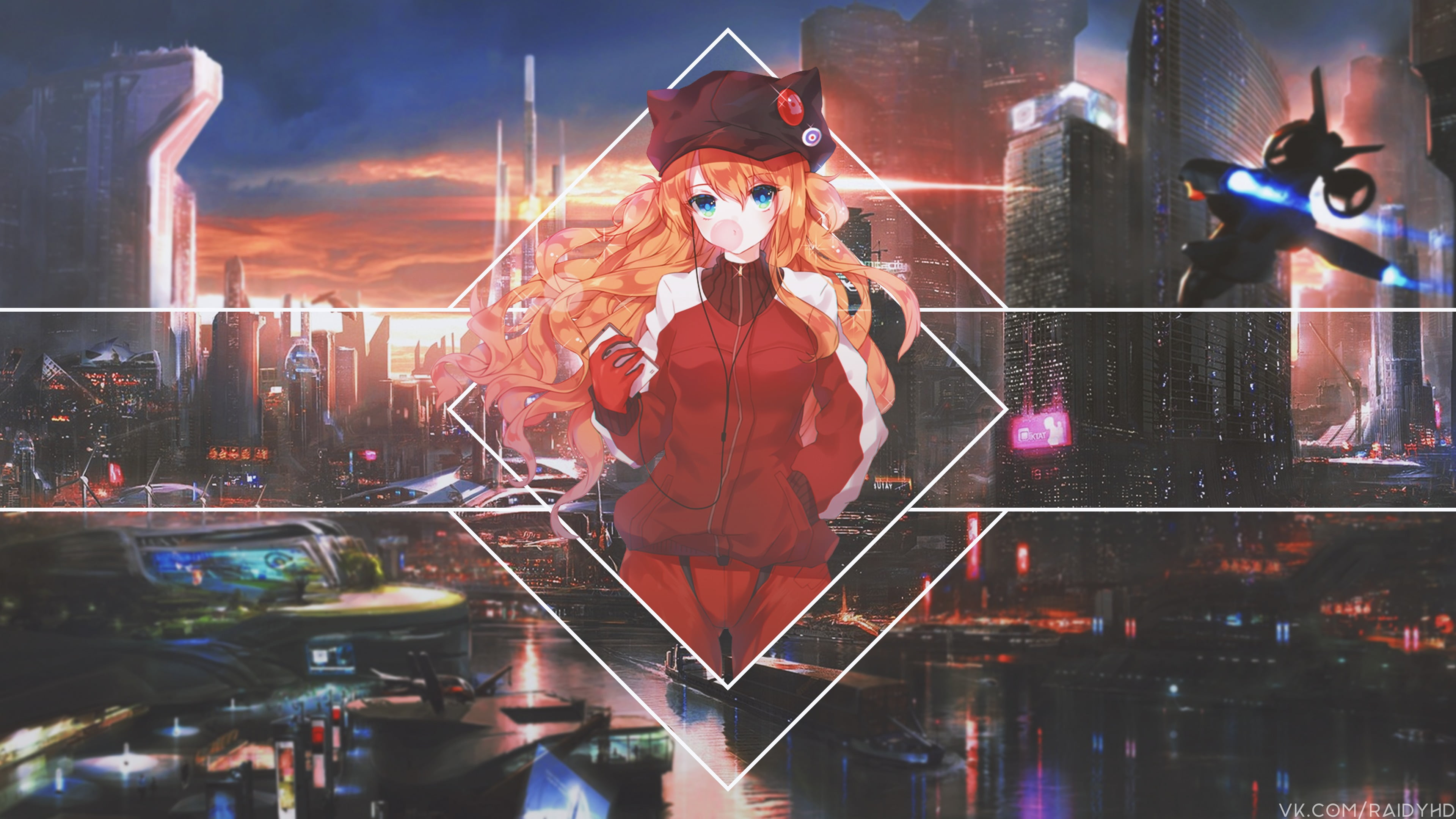 three quarter length, motion, anime, standing, representation, picture-in-picture, adult, lifestyles, anime girls, leisure activity, reflection, real people, HD Wallpaper