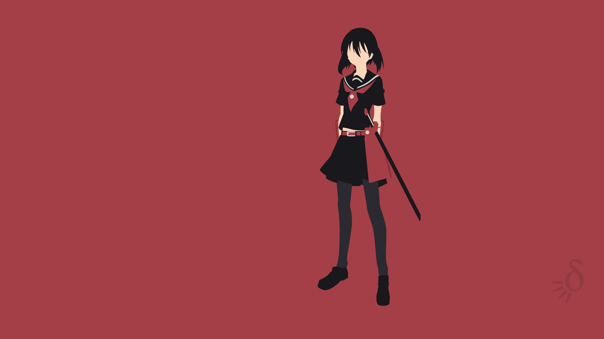 Kurome (Akame Ga Kill!), Anime, Minimalist, 1080P, Pantyhose, Akame ga Kill!, Girl, HD Wallpaper