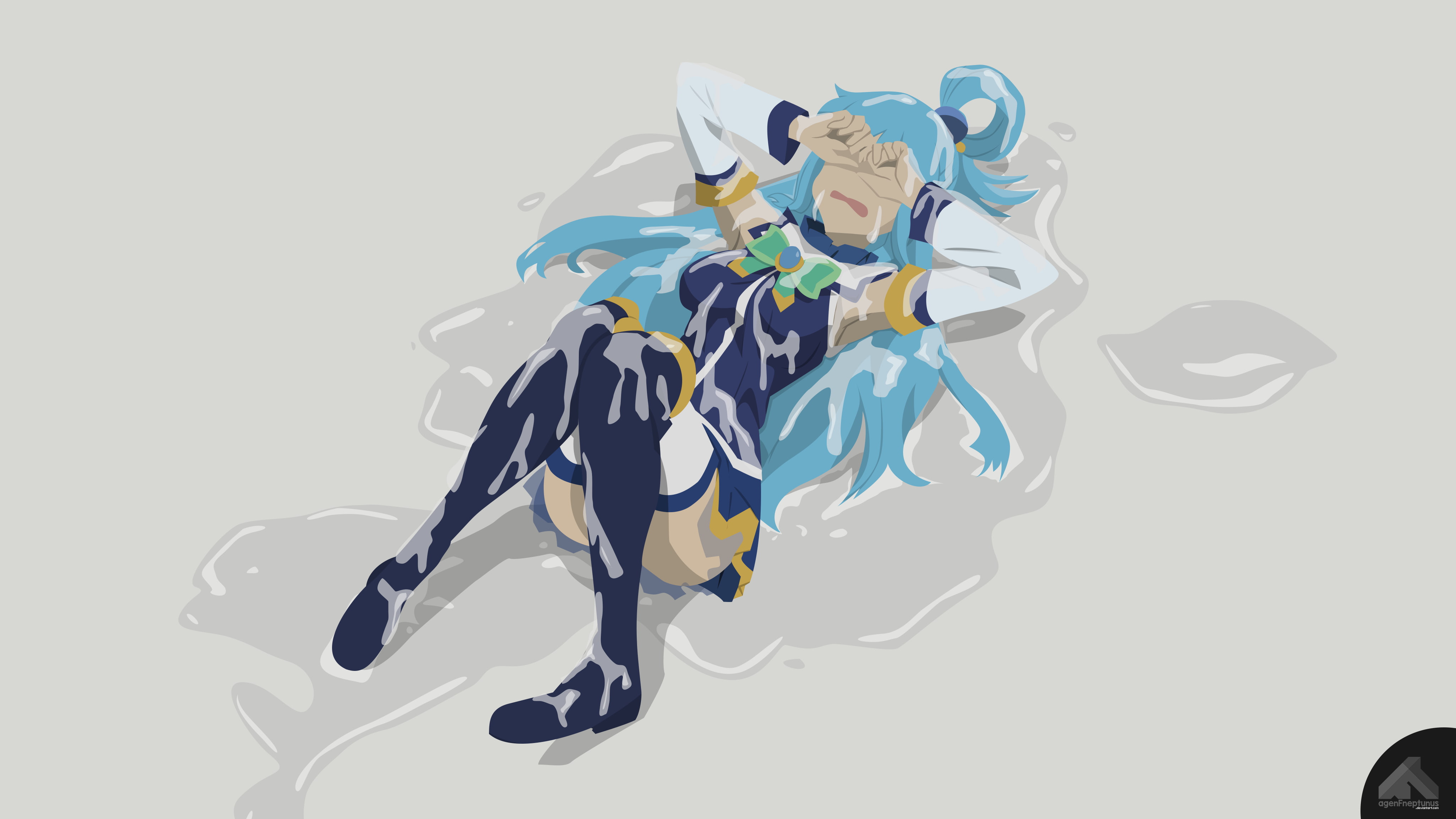 4K, anime girls, anime vectors, Aqua (KonoSuba), Kono Subarashii Sekai ni Shukufuku wo!, HD Wallpaper