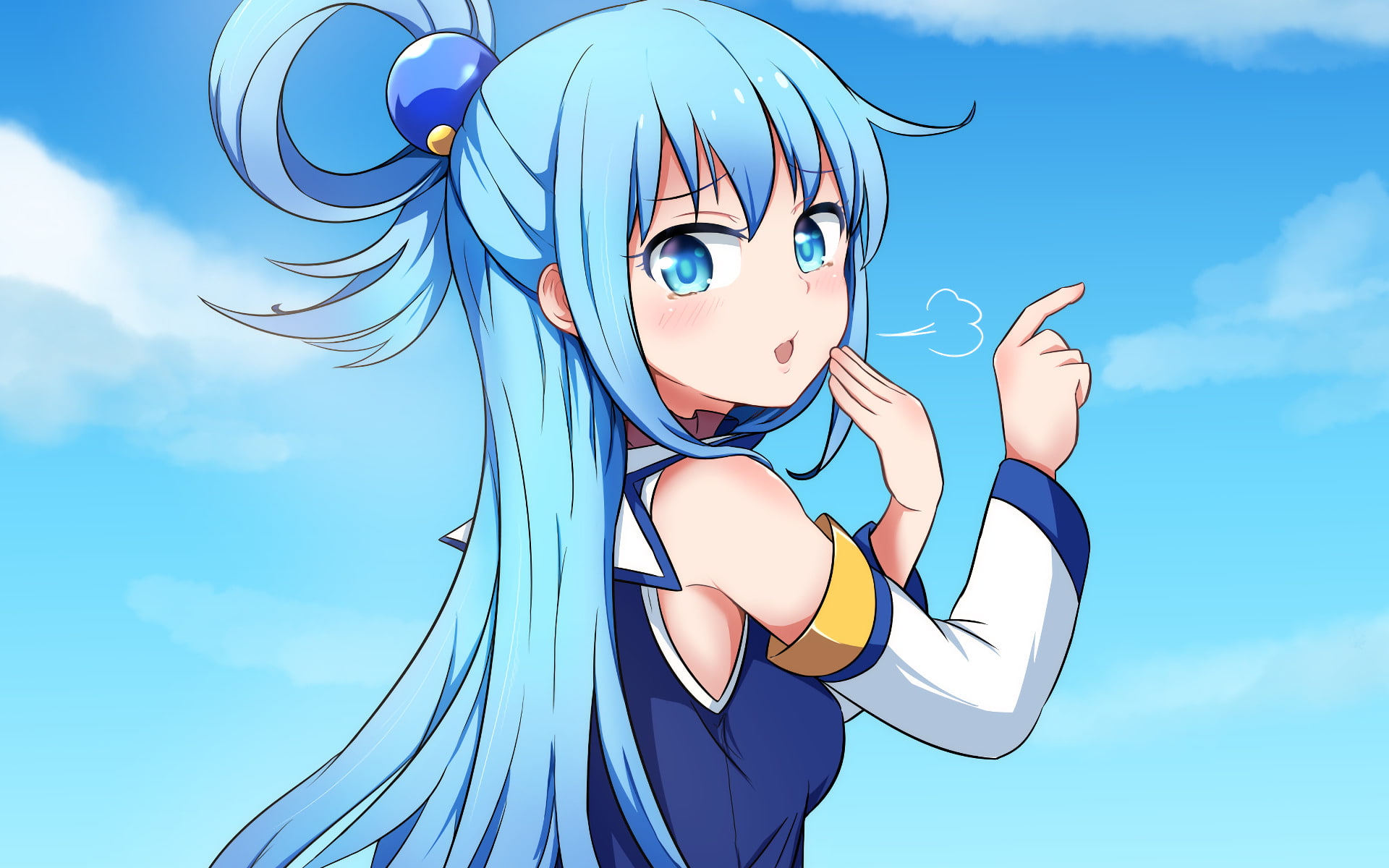 1080P, Anime, Aqua (KonoSuba), KonoSuba – God’s blessing on this wonderful world!!, HD Wallpaper
