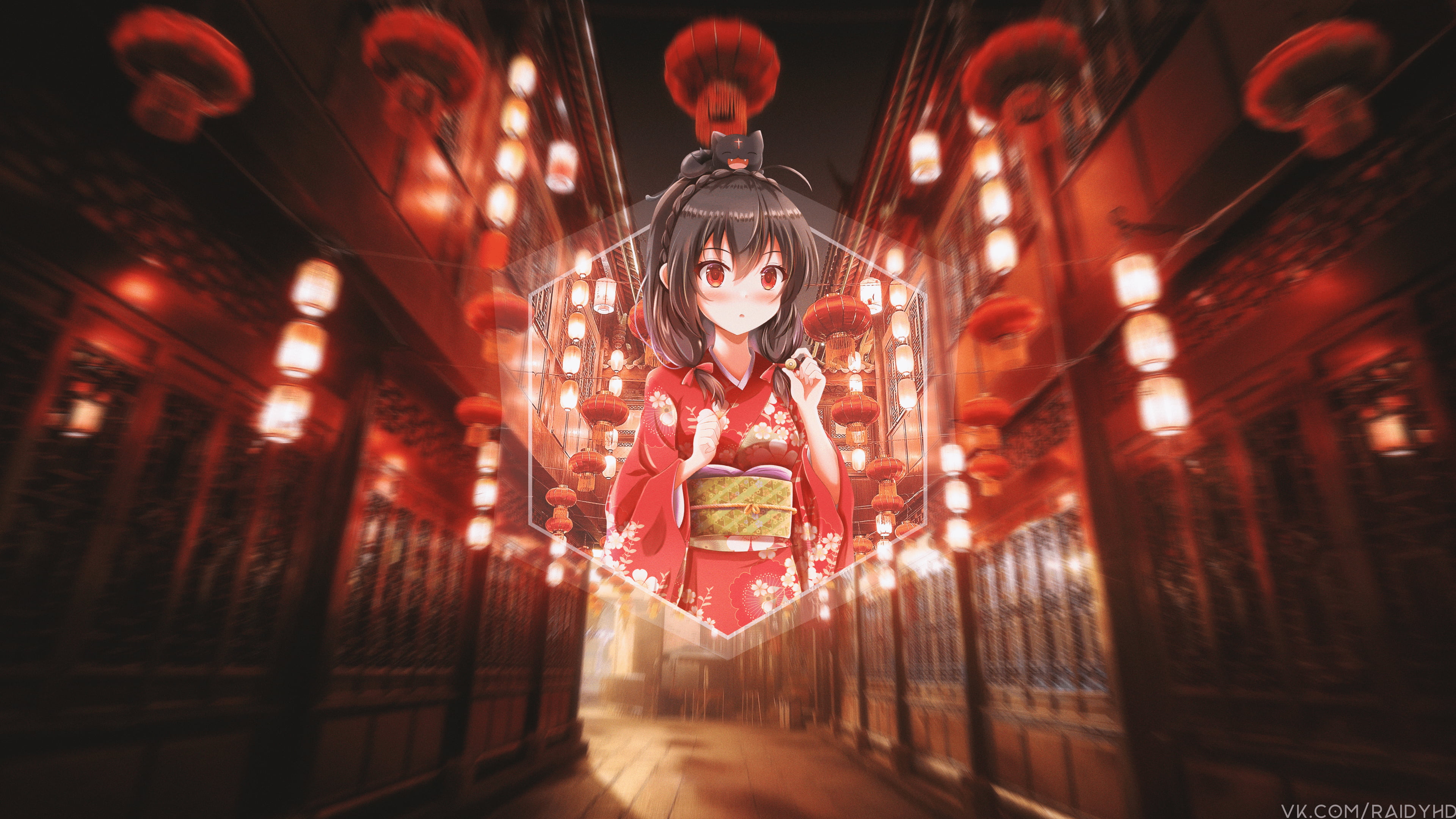 Yunyun (Konosuba), Kono Subarashii Sekai ni Shukufuku wo!, picture-in-picture, 4K, anime girls, anime, HD Wallpaper