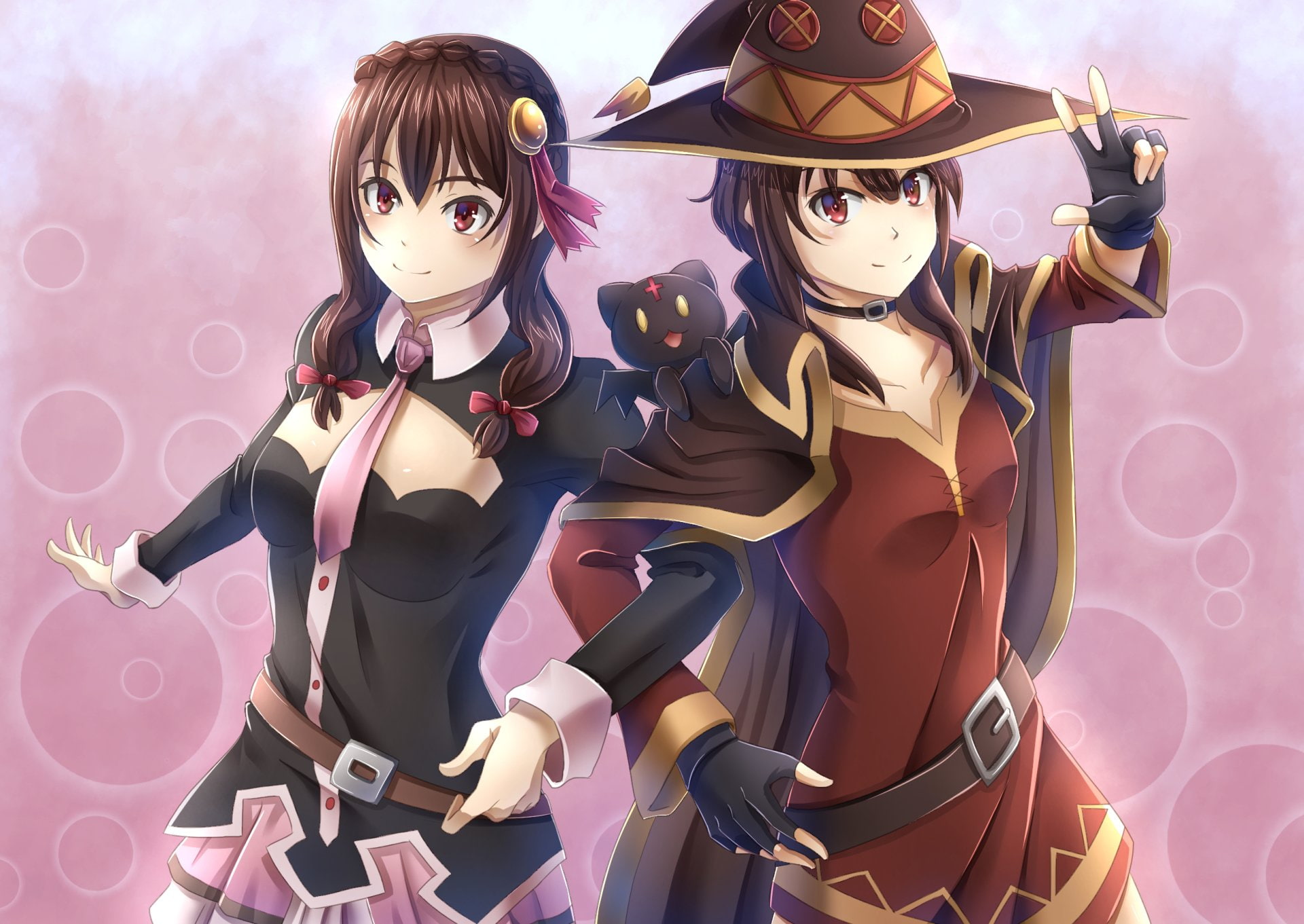 1080P, Yunyun (KonoSuba), Megumin (KonoSuba), KonoSuba – God’s blessing on this wonderful world!!, Anime, HD Wallpaper
