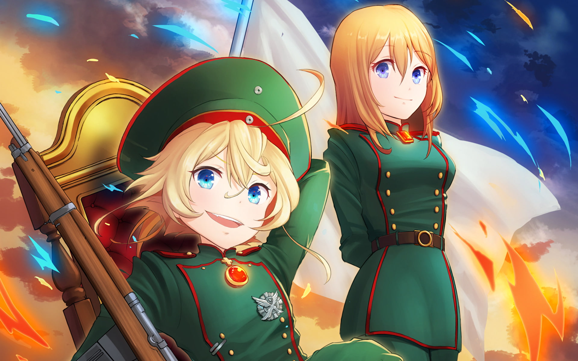 Tanya Degurechaff, Anime, 1080P, Youjo Senki, Viktoriya Ivanovna Serebryakov, HD Wallpaper