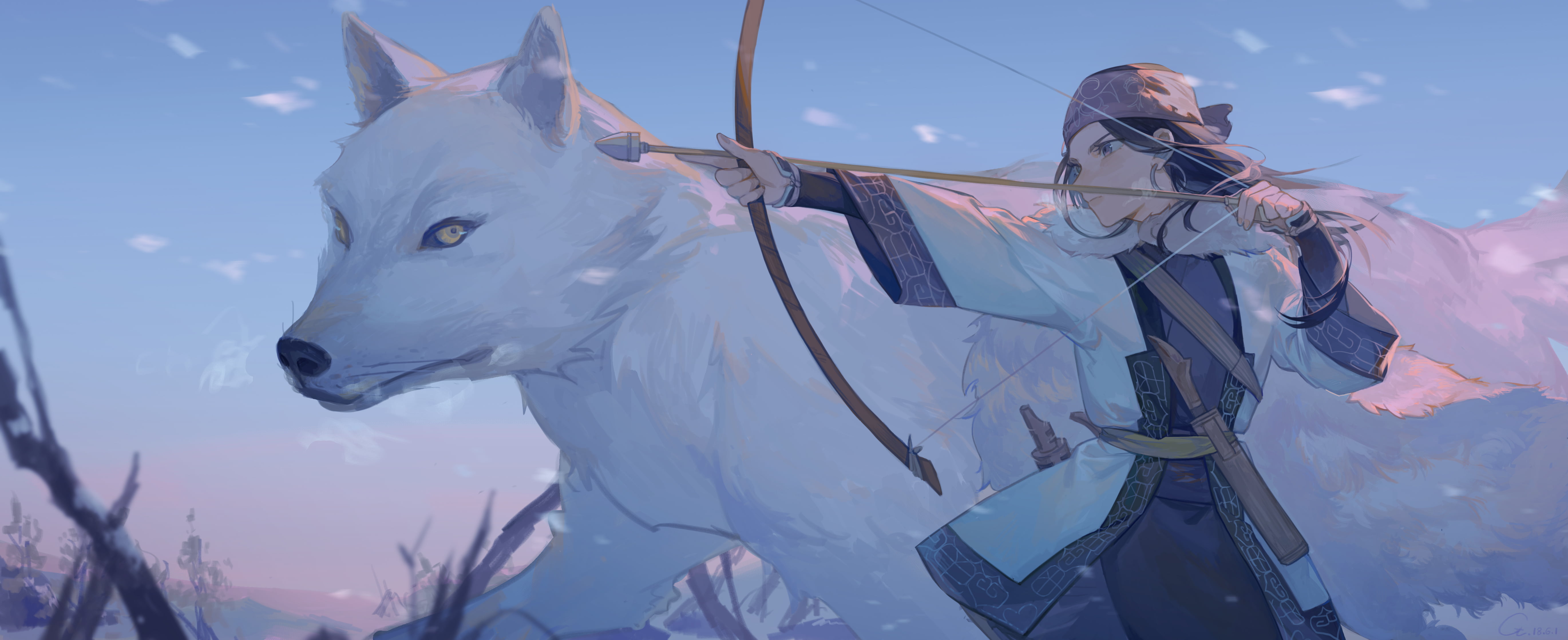 anime girls, Golden Kamuy, 5K, Asirpa (Golden Kamuy), wolf, HD Wallpaper