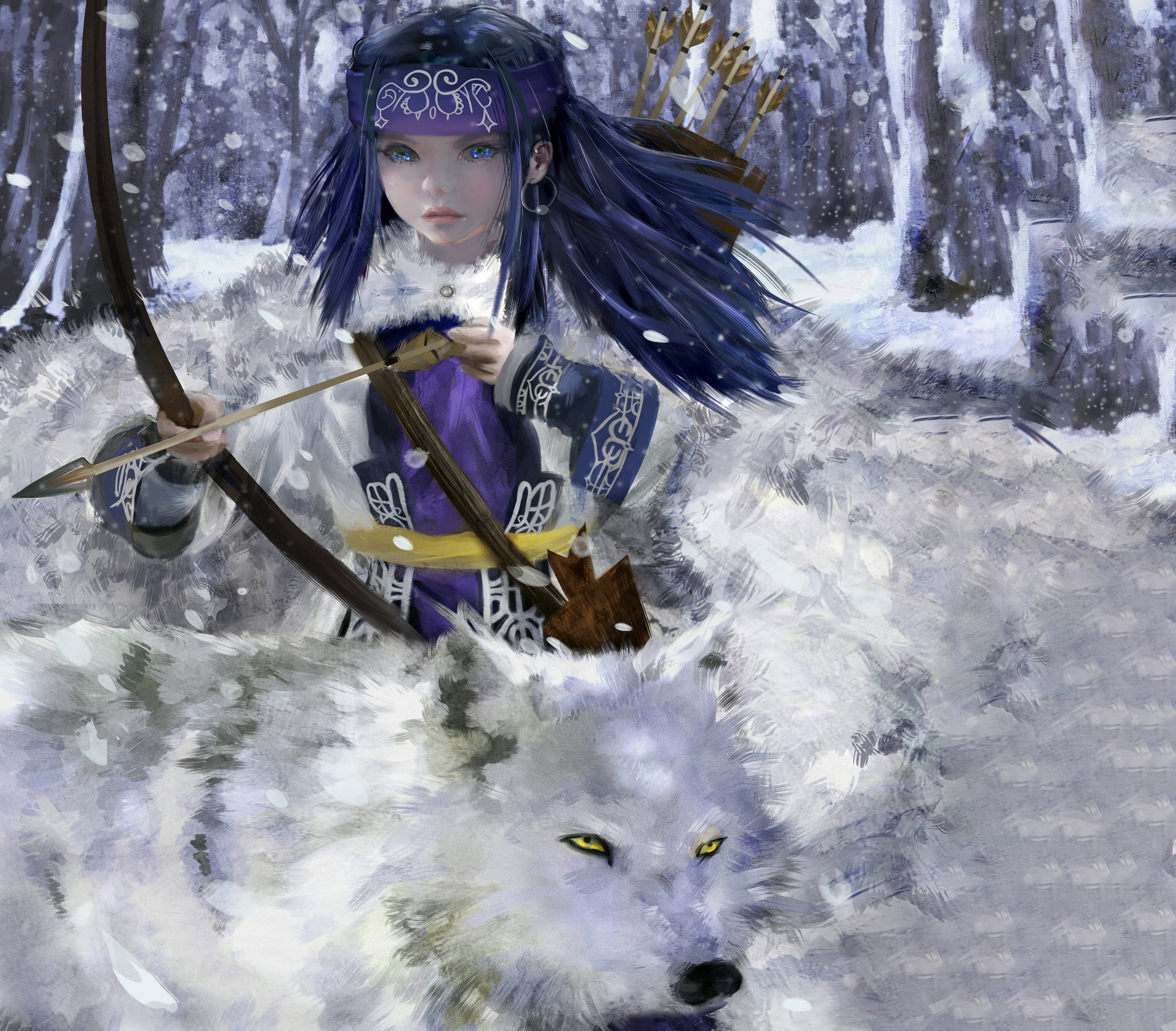 Tokushirou Tsurumi, Asirpa (Golden Kamuy), Golden Kamuy, 5K, Anime, HD Wallpaper