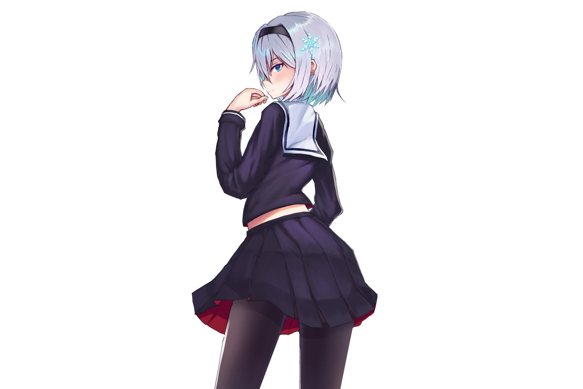 one person, side view, young adult, copy space, white background, girls, fashion, cut out, Anime, hairstyle, Ginko Sora, clothing, studio shot, females, HD Wallpaper