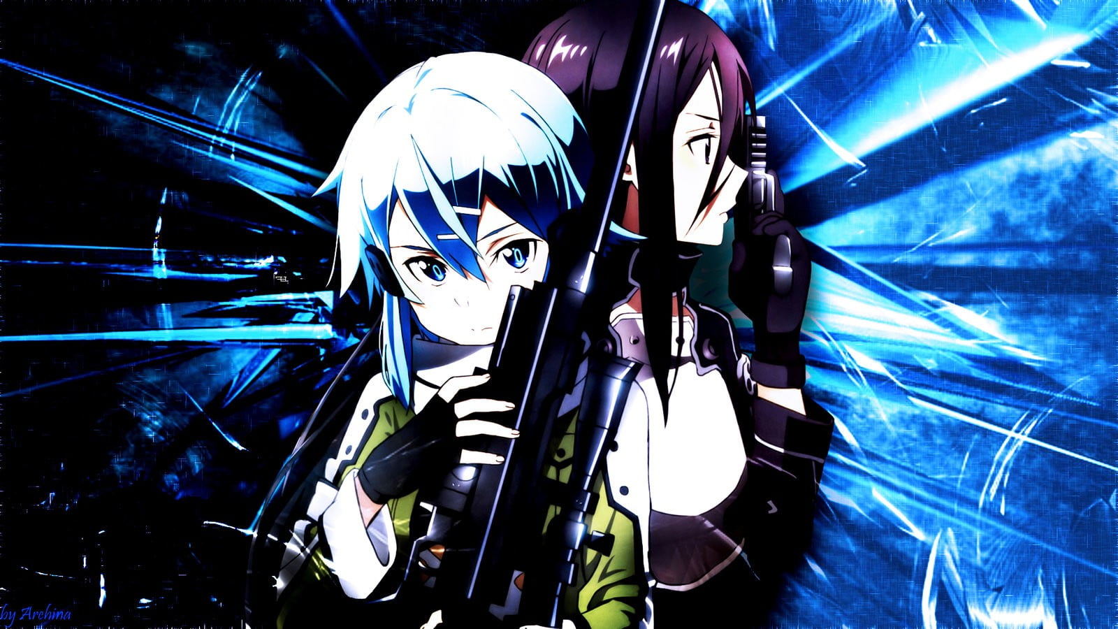mode of transportation, video games, human representation, no people, Sinon (Sword Art Online), arts culture and entertainment, technology, sport, indoors, HD Wallpaper