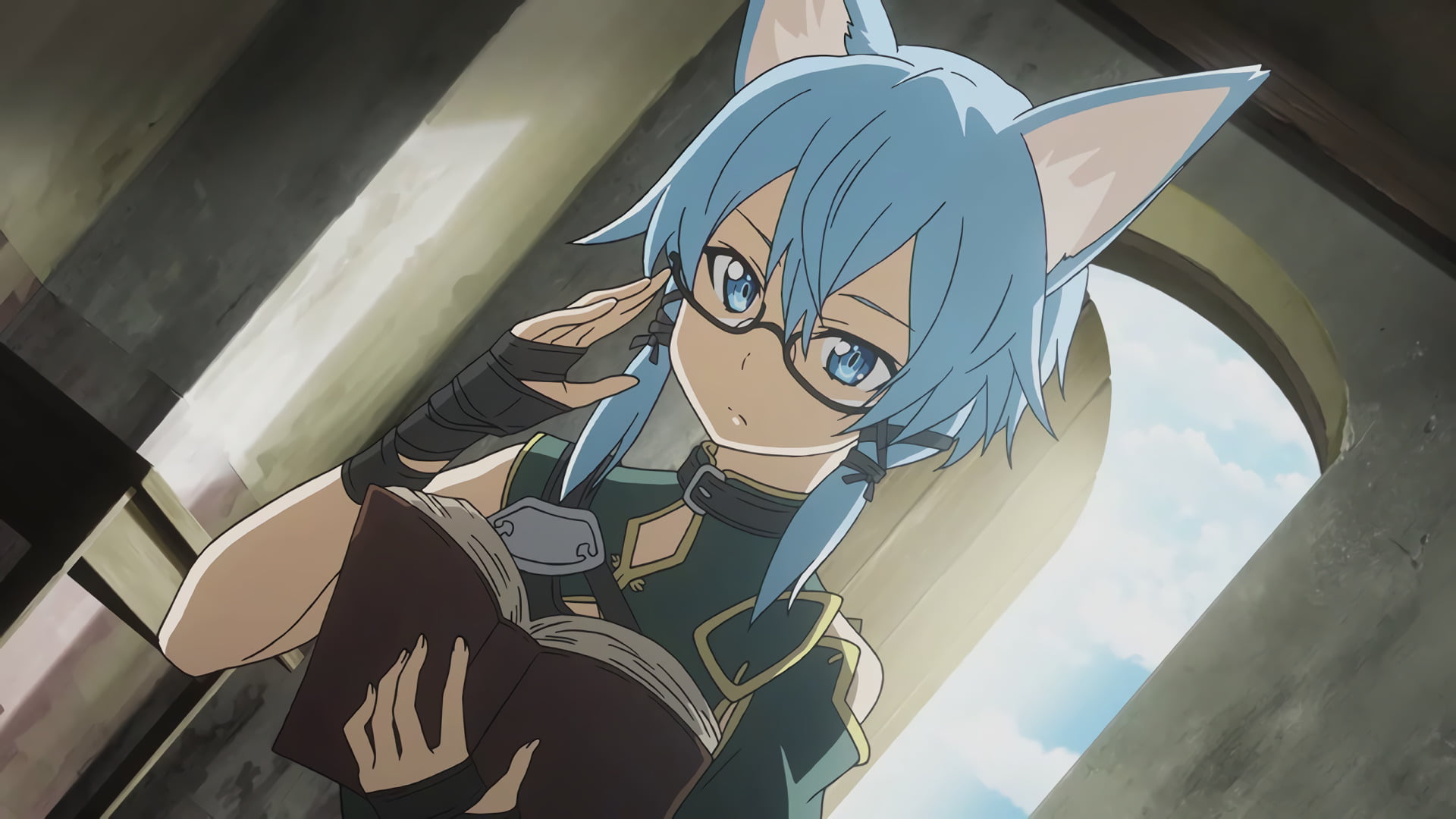 male likeness, Sword Art Online, creativity, sky, architecture, day, close-up, outdoors, Asada Shino, craft, art and craft, sunlight, Sinon (Sword Art Online), HD Wallpaper