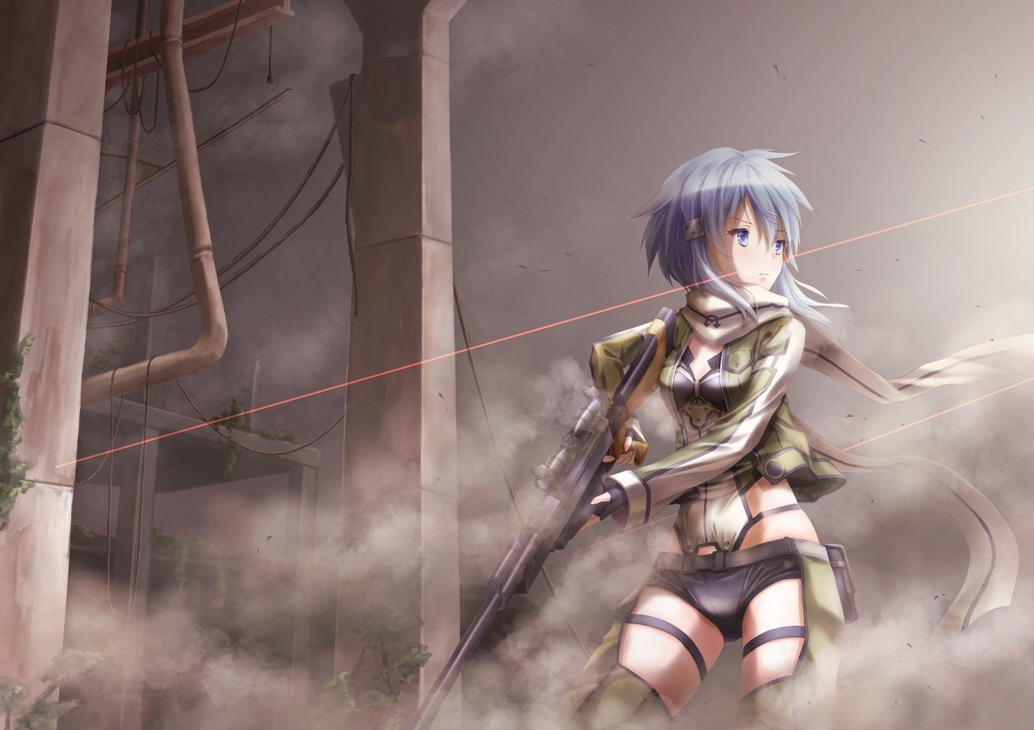 720P, Sword Art Online II, Sword Art Online, Sinon (Sword Art Online), HD Wallpaper