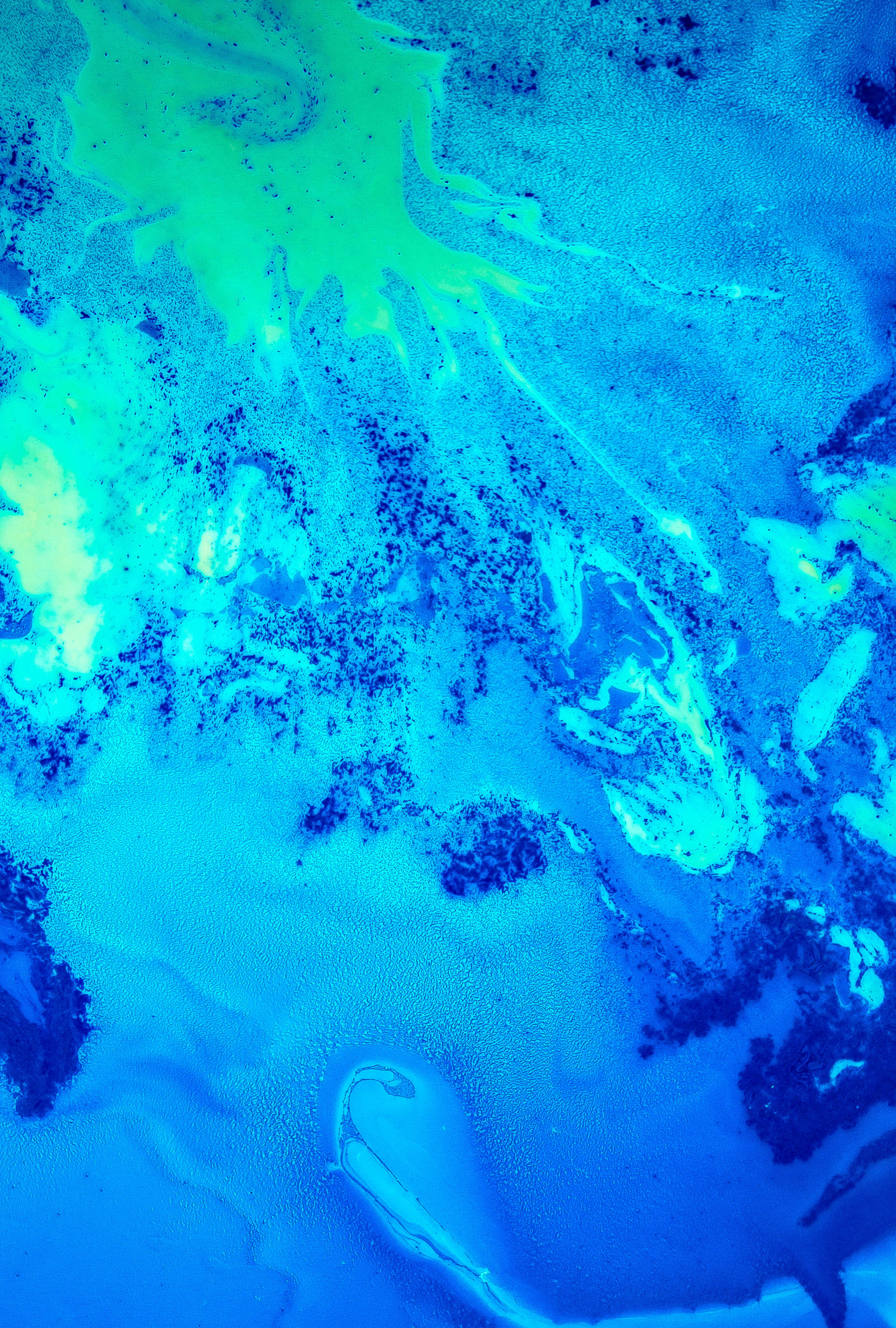 fluid, painting, close-up, turquoise, sea, textile, gray, underwater, 4K, turquoise colored, swirl, patterm, water, aqua, abstract, nature, color Image, Phone HD Wallpaper