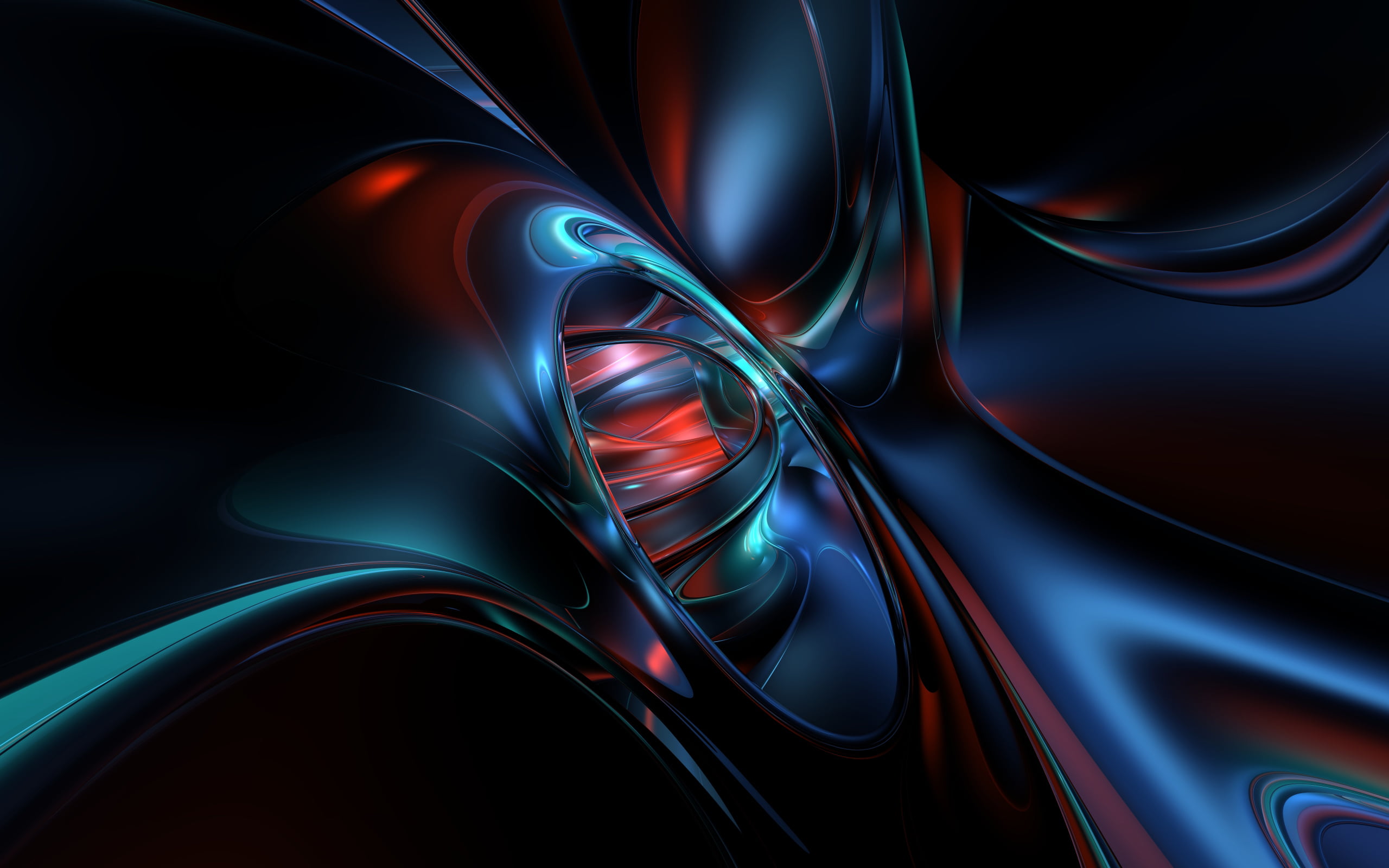 blue, abstract backgrounds, motion, no people, light - natural phenomenon, shape, curve, indoors, technology, abstract, backgrounds, pattern, wave pattern, HD Wallpaper