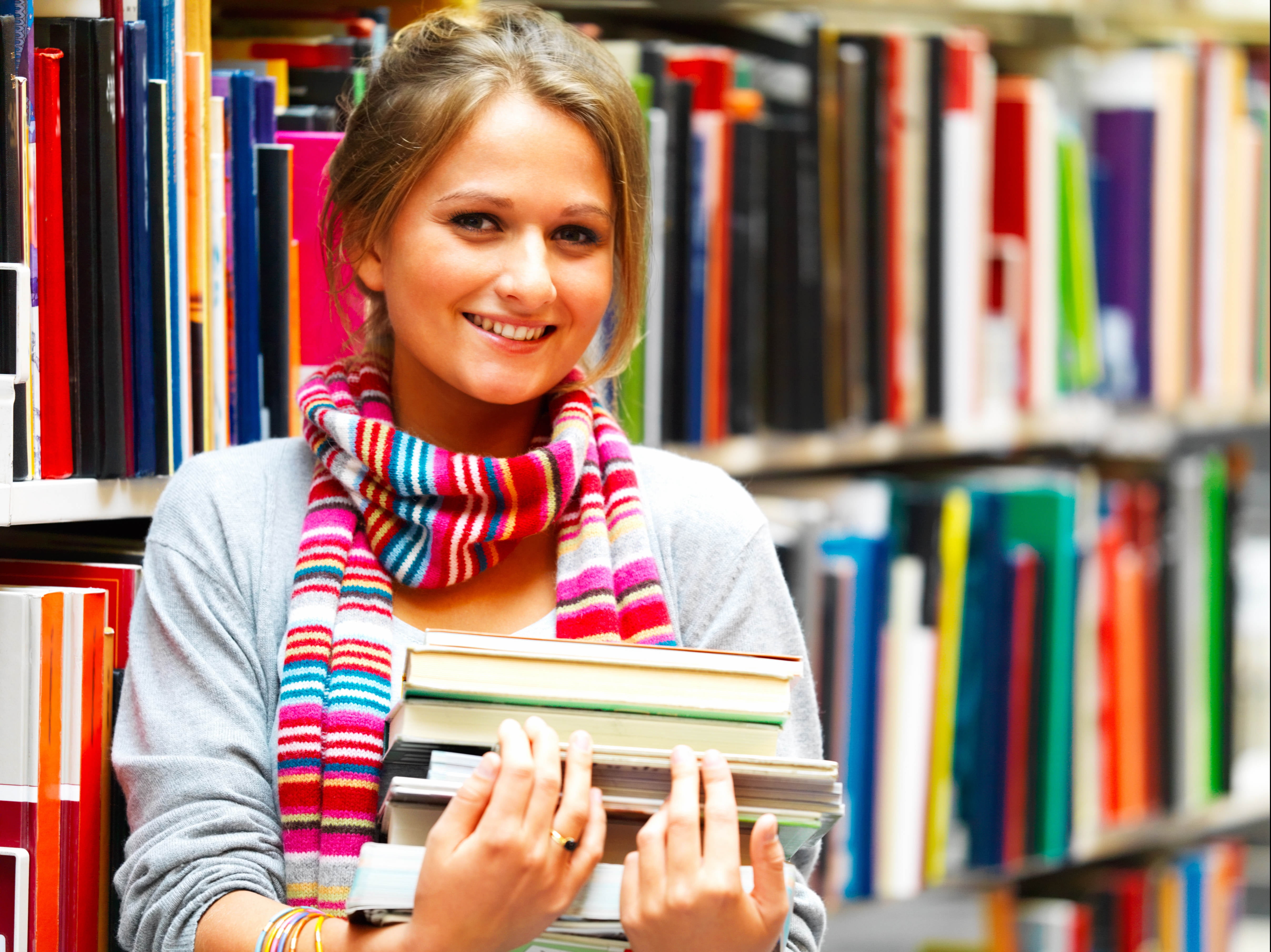 library, teenager, people, literature, intelligence, young Adult, textbooks, studying, young women, women, color Image, publication, beauty, beautiful, HD Wallpaper