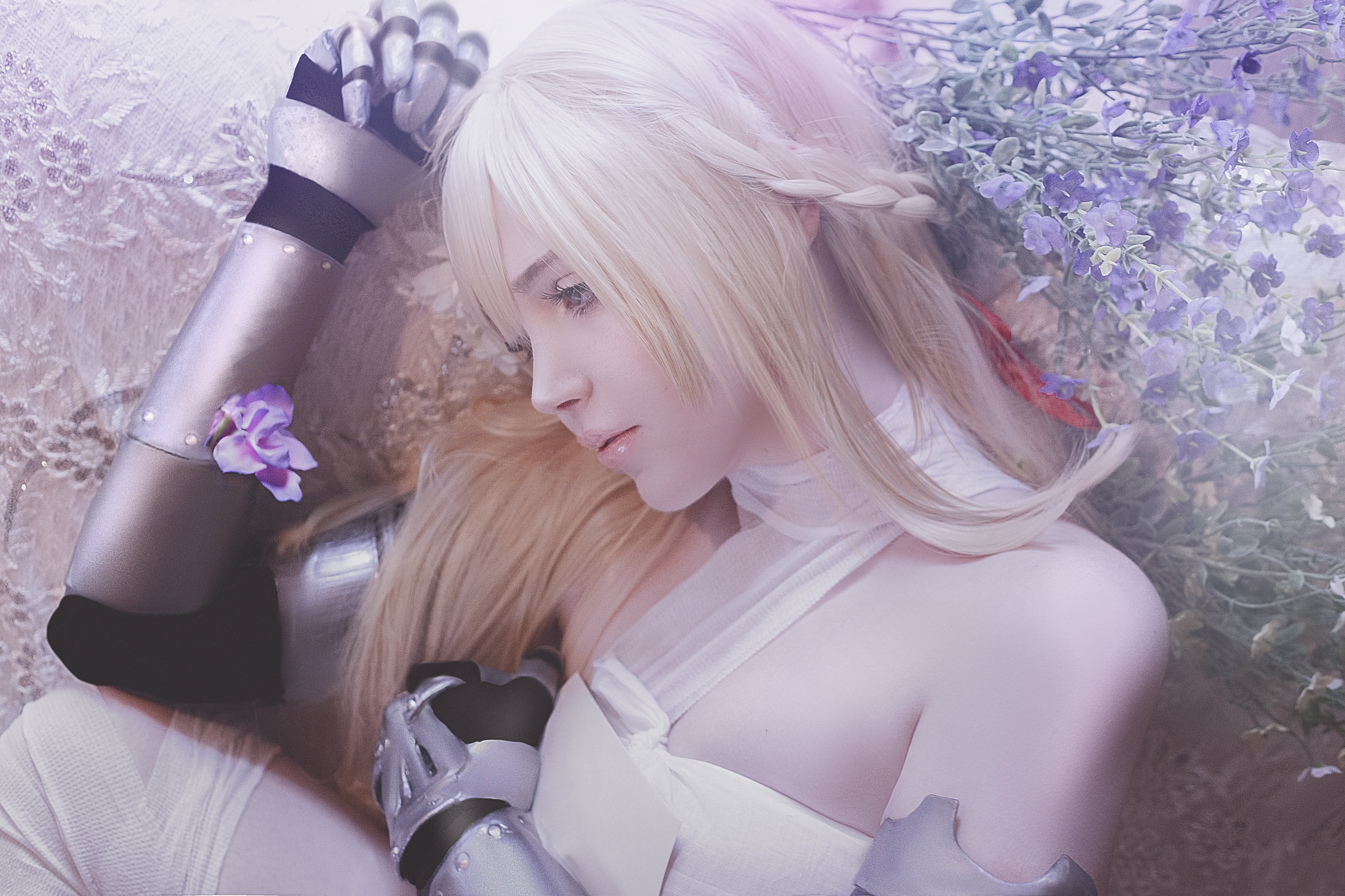 cosplay, Violet Evergarden, women indoors, indoors, Sayathefox, anime, anime girls, 5K, women, blonde, model, looking away, HD Wallpaper