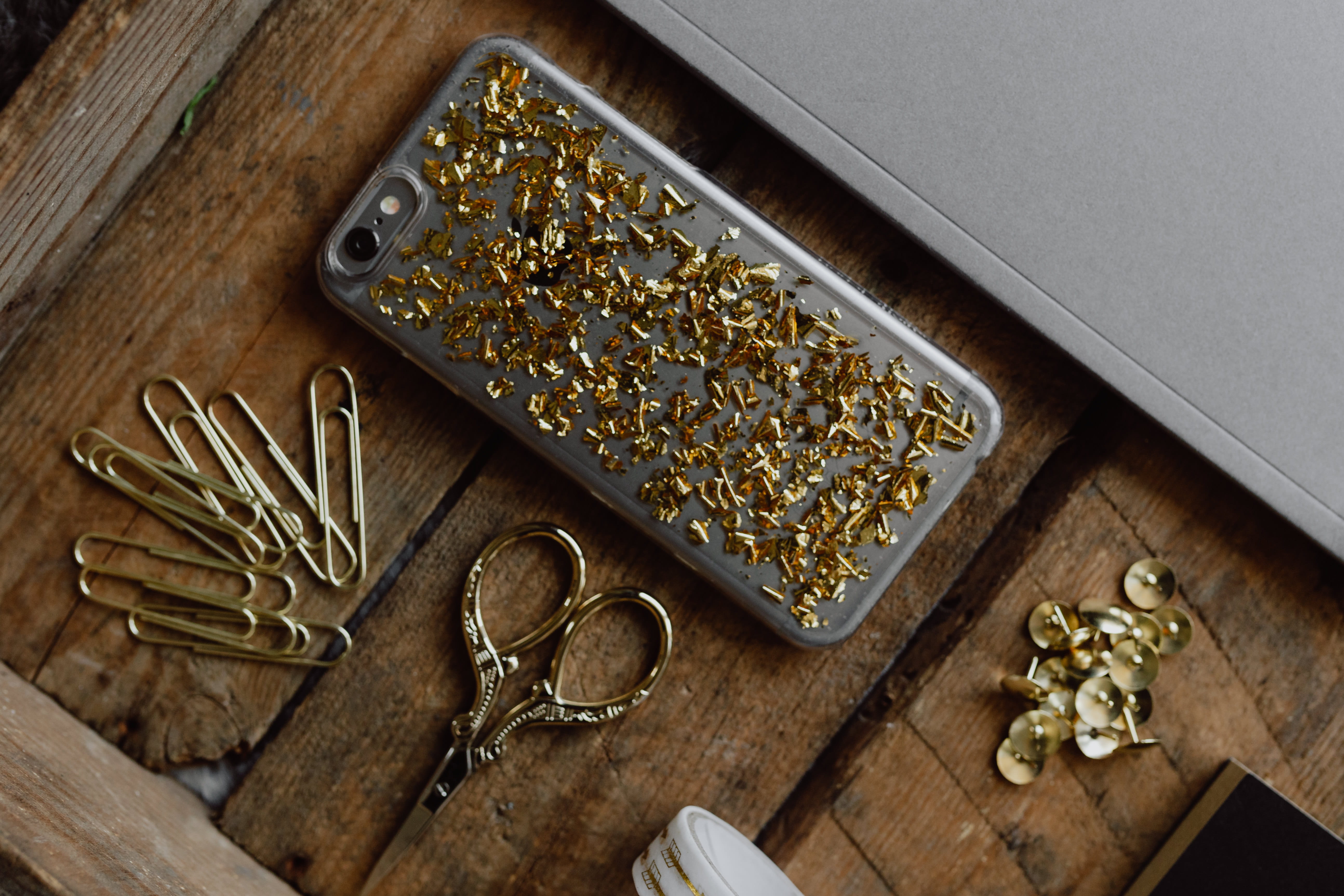 accesories, wood - material, notepad, table, top view, old, school, wellbeing, flatlay, scissors, 5K, gold, wooden, pencil, cutting board, container, office, HD Wallpaper