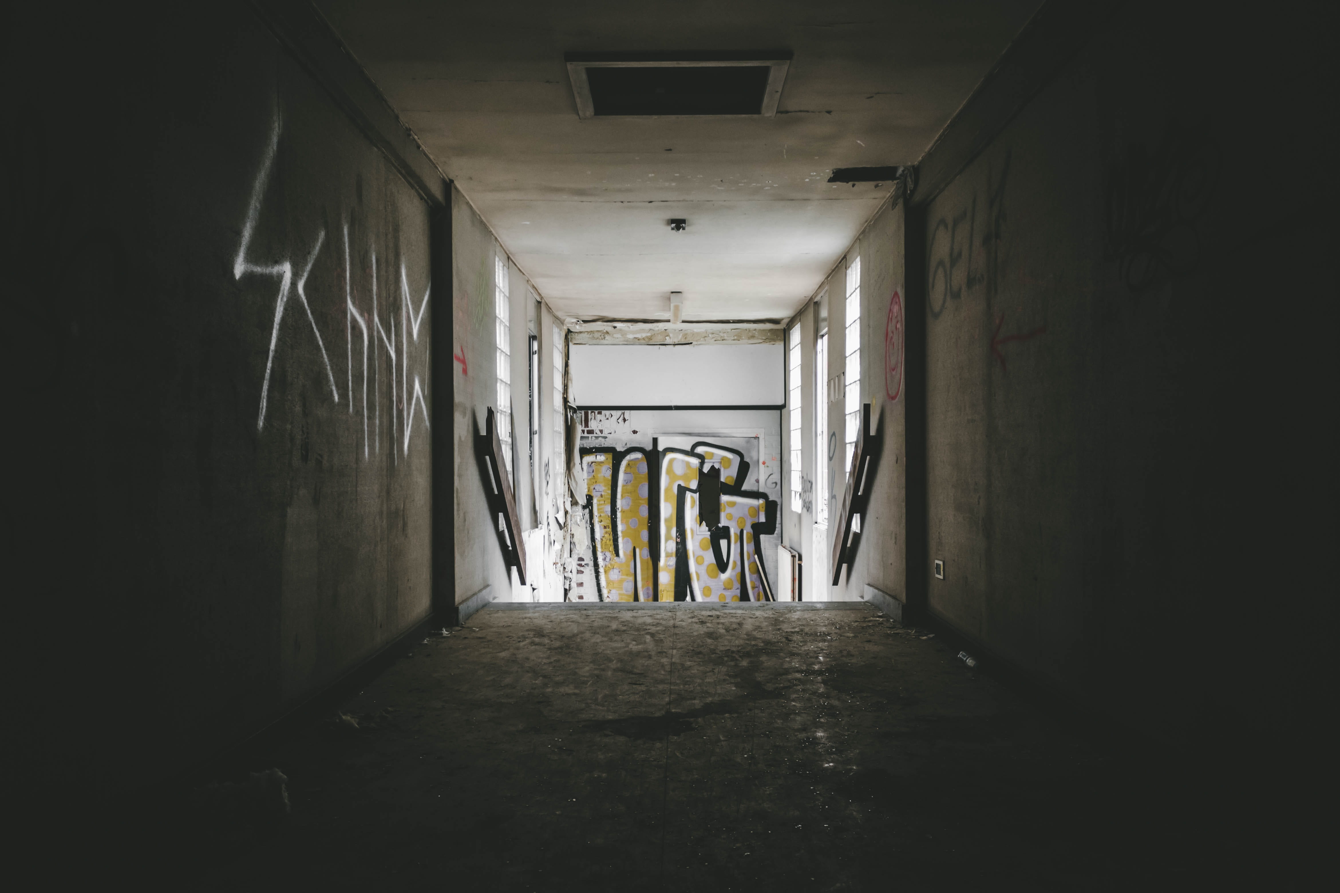 inside, abandoned, gray, people, atmospheric, light, urban exploration, inside Of, shadow, 4K, trashed, sun, industry, moody, symmetry, indoors, dark, HD Wallpaper