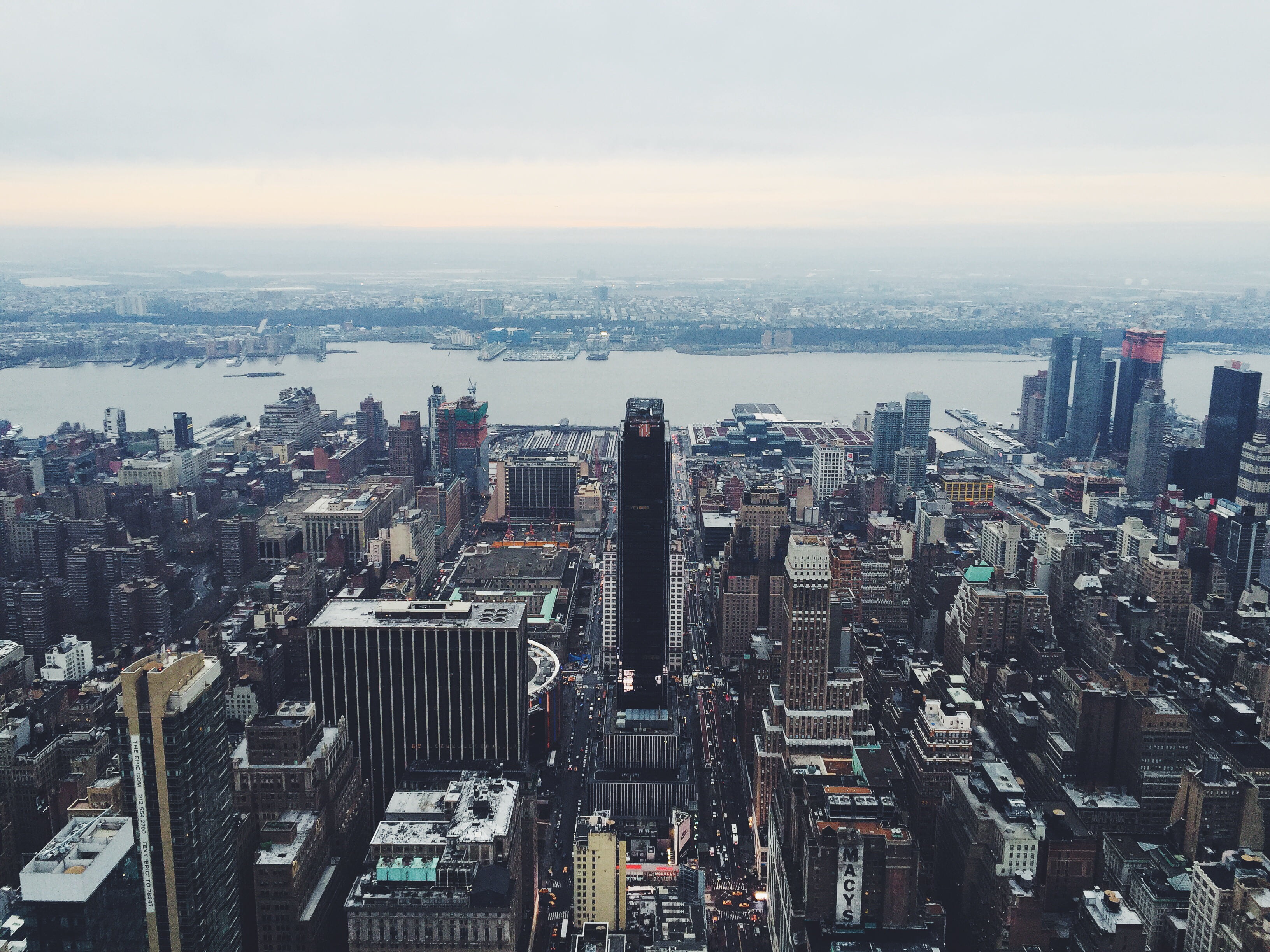 downtown, aerial view, financial district, buildings, sky, 2K, urban, built structure, travel destinations, assorted, color, residential district, building, HD Wallpaper