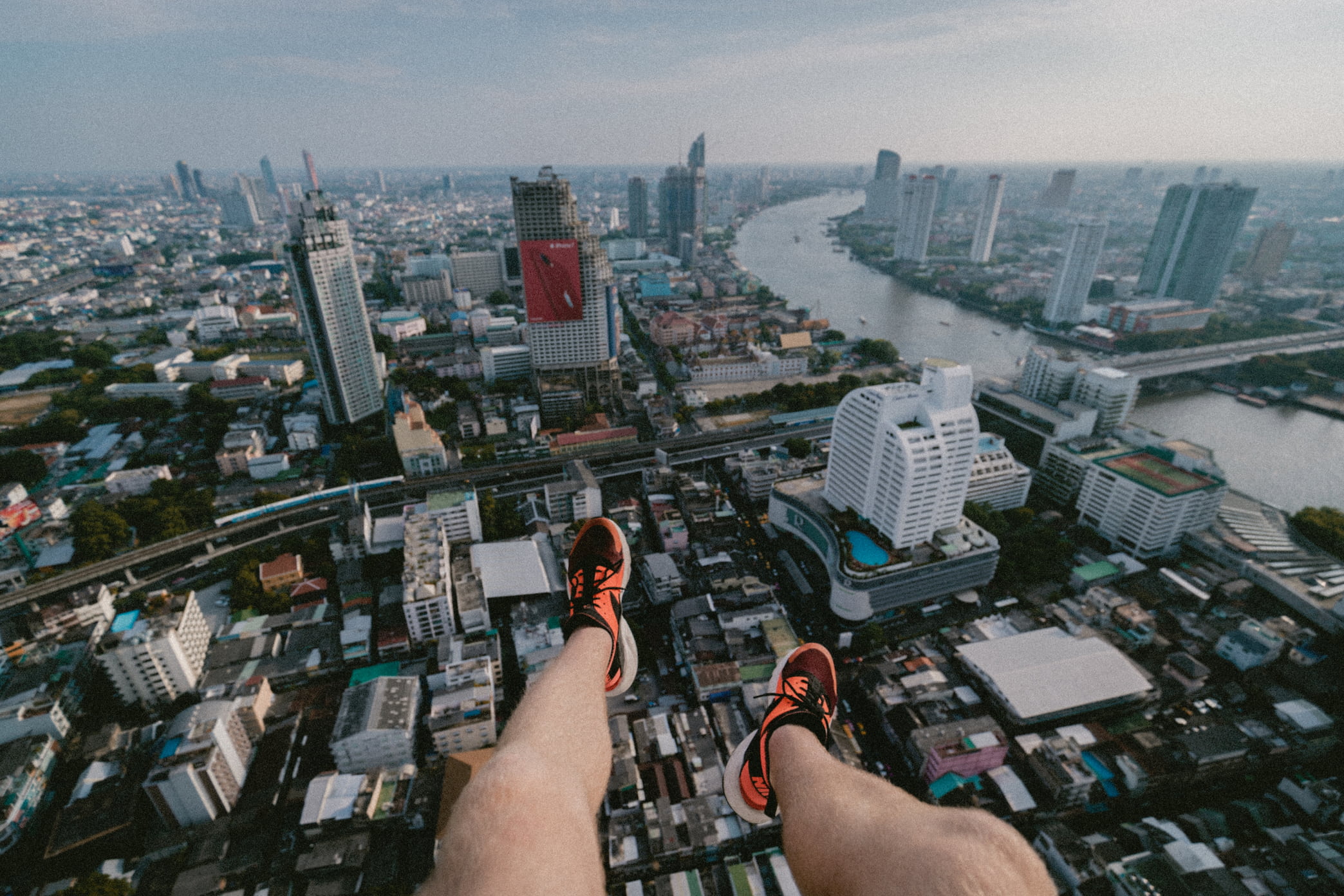 architecture, tall - high, outdoors, lifestyles, edge, legs, hand, body part, cityscape, building exterior, built structure, taking, millenials, high angle view, HD Wallpaper