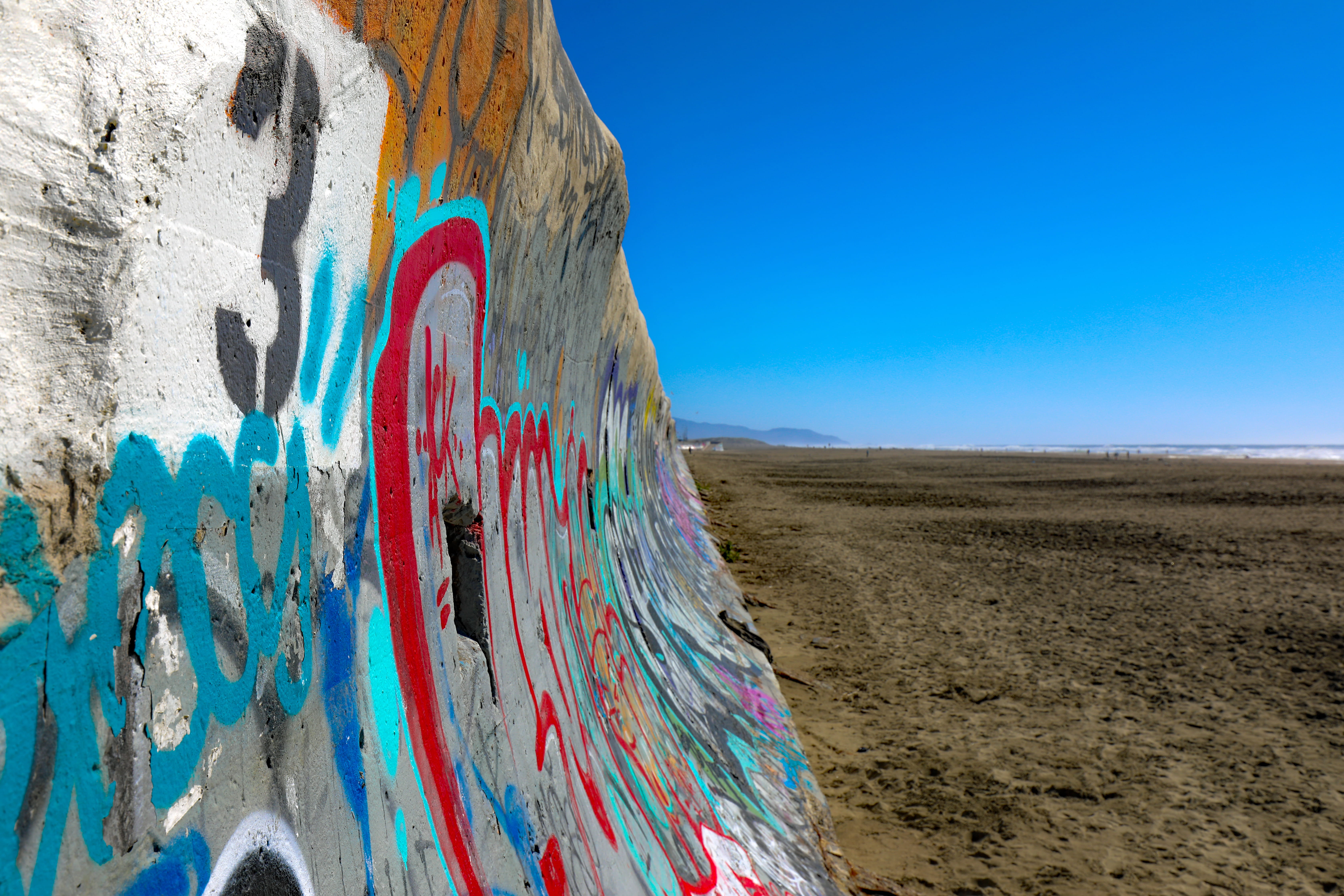 sea, sky, sunlight, day, beach, graphics, land, bird, animal, scenics - nature, 700 great hwy, arid climate, built structure, multi colored, no people, HD Wallpaper