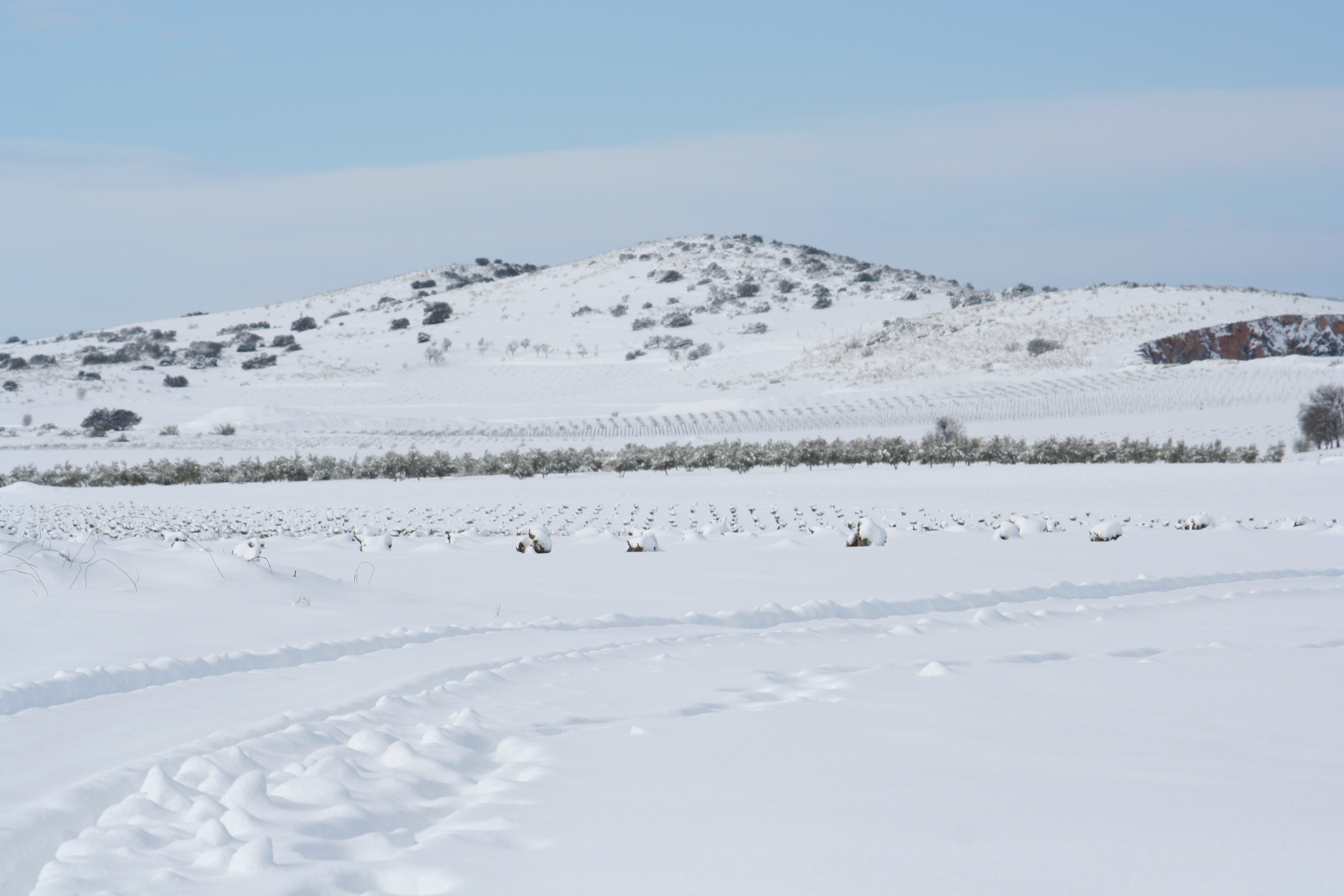 day, land, beauty in nature, tranquility, plain, scenics - nature, landscape, 2K, treads, non-urban scene, tranquil scene, winter, blue, white color, environment, HD Wallpaper