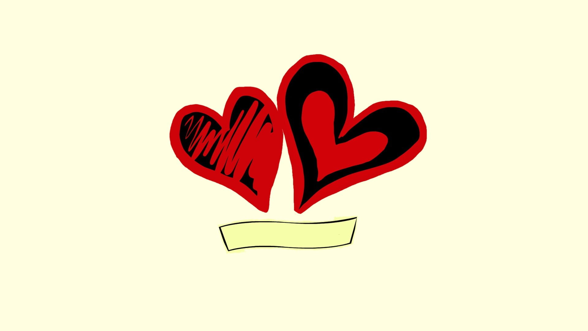 directly above, heart shape, copy space, communication, illustration, studio shot, emotion, message, cut out, minimalism, text, hearts, celebration, two, HD Wallpaper