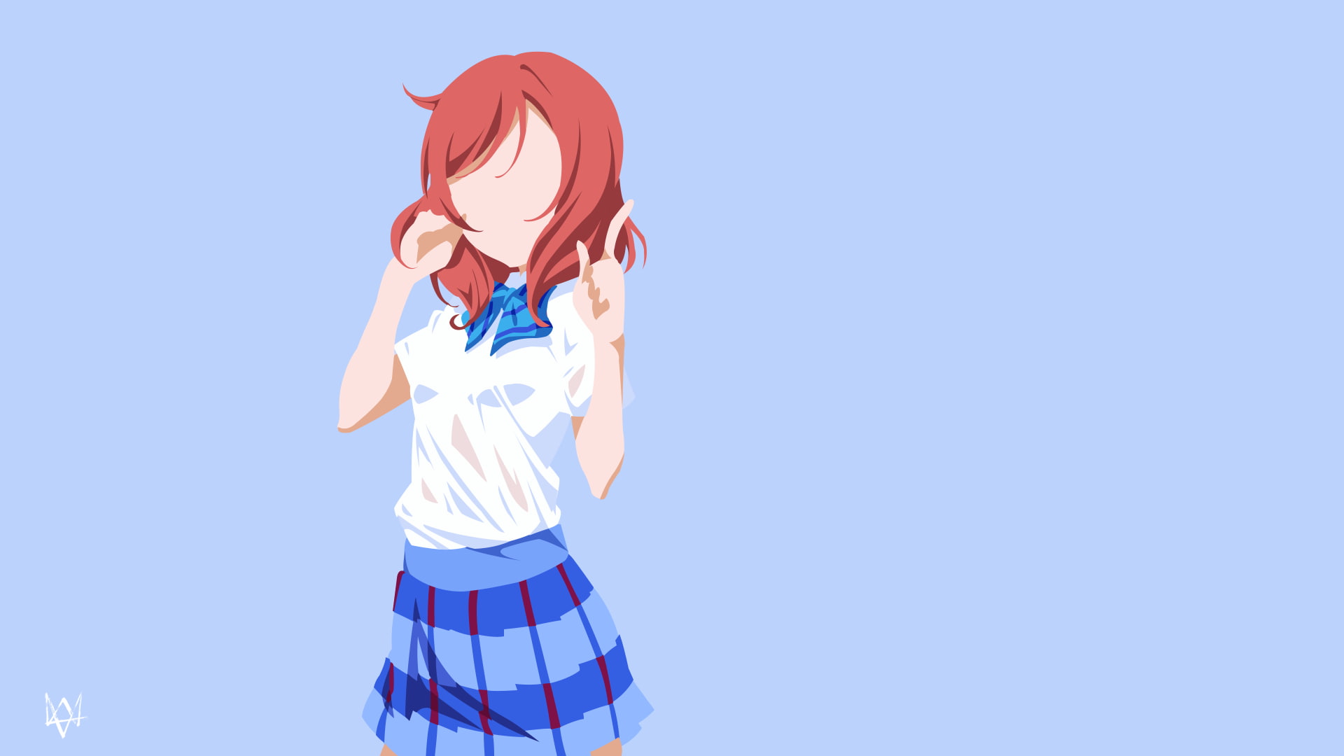 Nishikino Maki, anime girls, minimalism, Love Live!, 1080P, HD Wallpaper