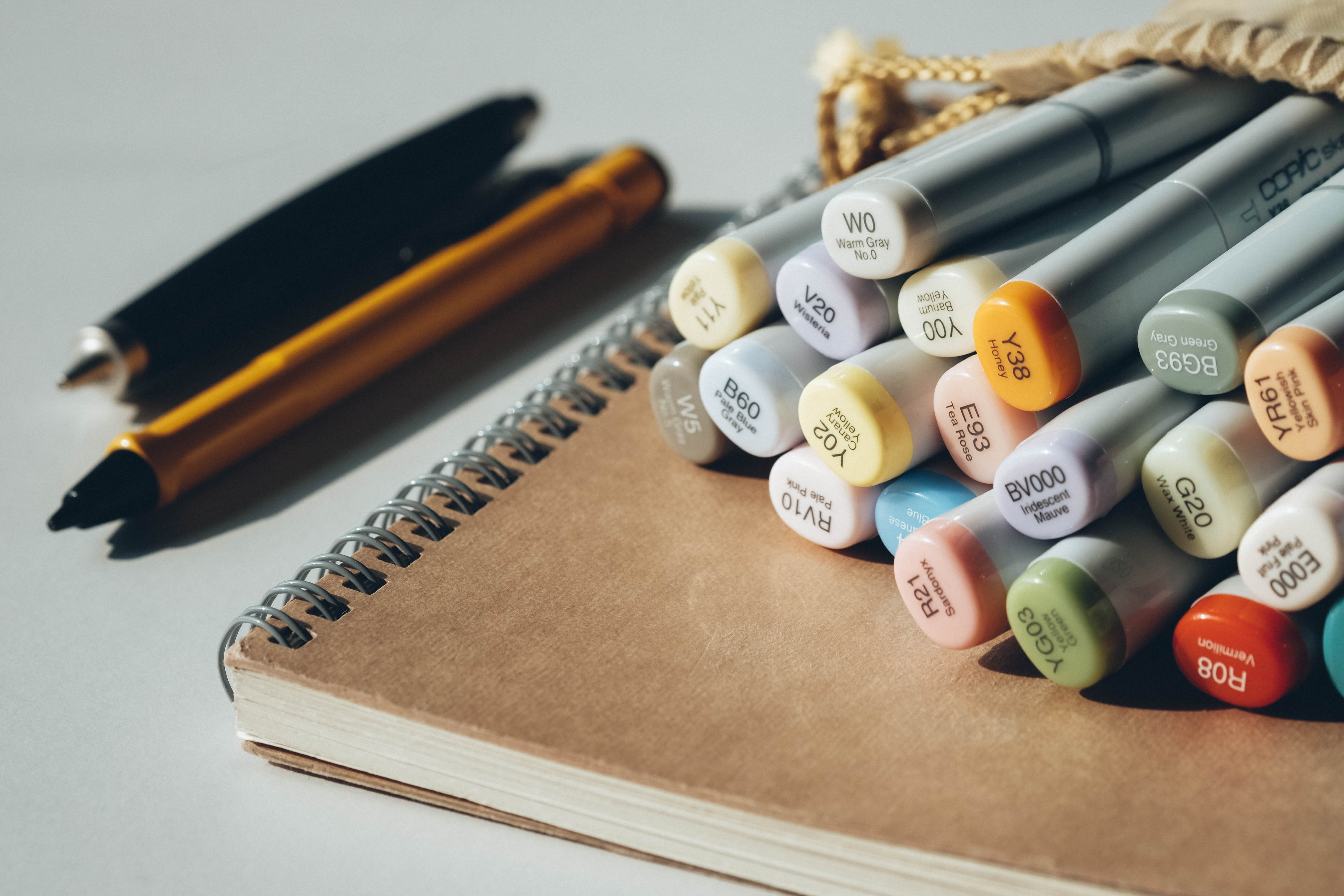 4K, art tools, Others, copic markers, notebook, HD Wallpaper