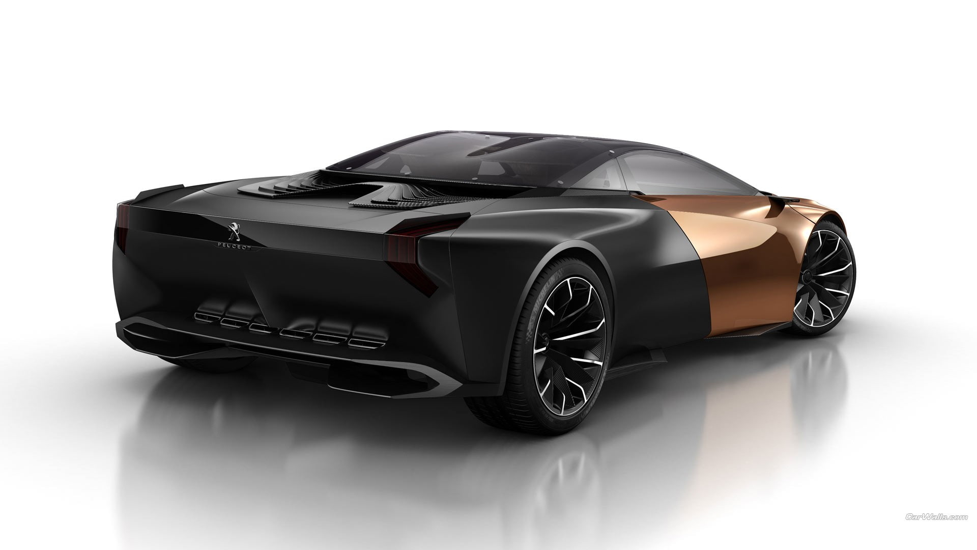 silver colored, 1080P, modern, mode of transportation, black color, Peugeot Onyx, luxury, copy space, concept cars, no people, electricity, white background, HD Wallpaper