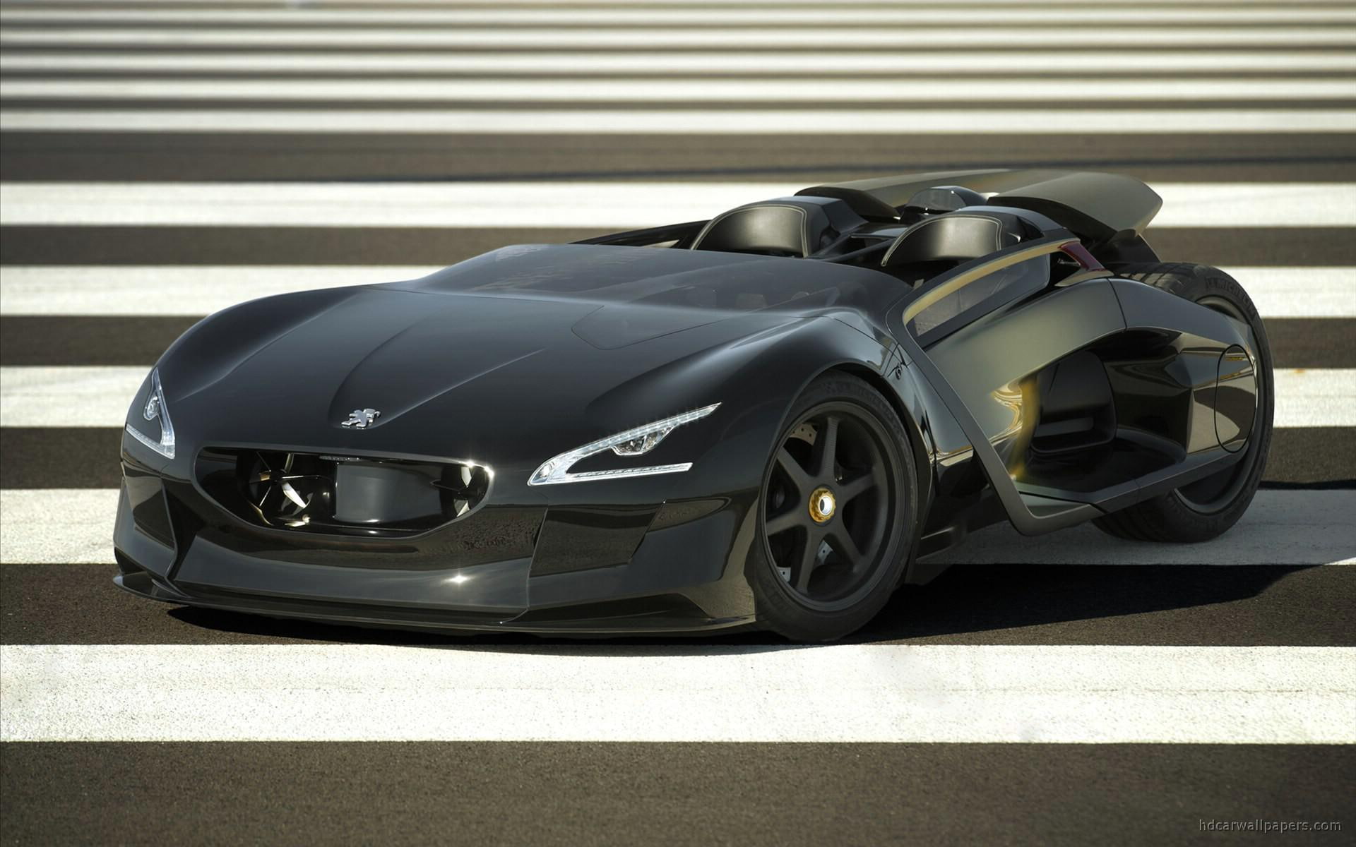 black, peugeot, 1080P, car, cars, ex, concept, 2010, HD Wallpaper