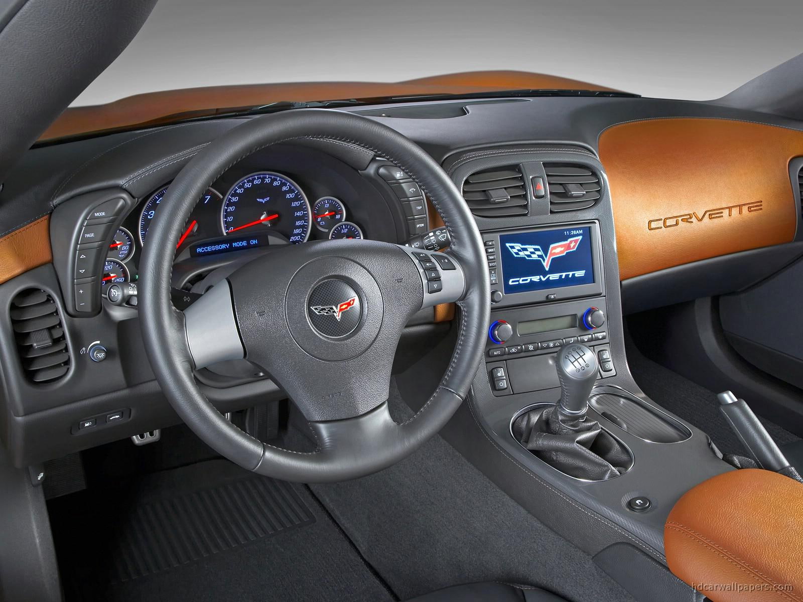 wheel, steering, cars, corvette, interior, 2008, grey, 720P, chevrolet, HD Wallpaper