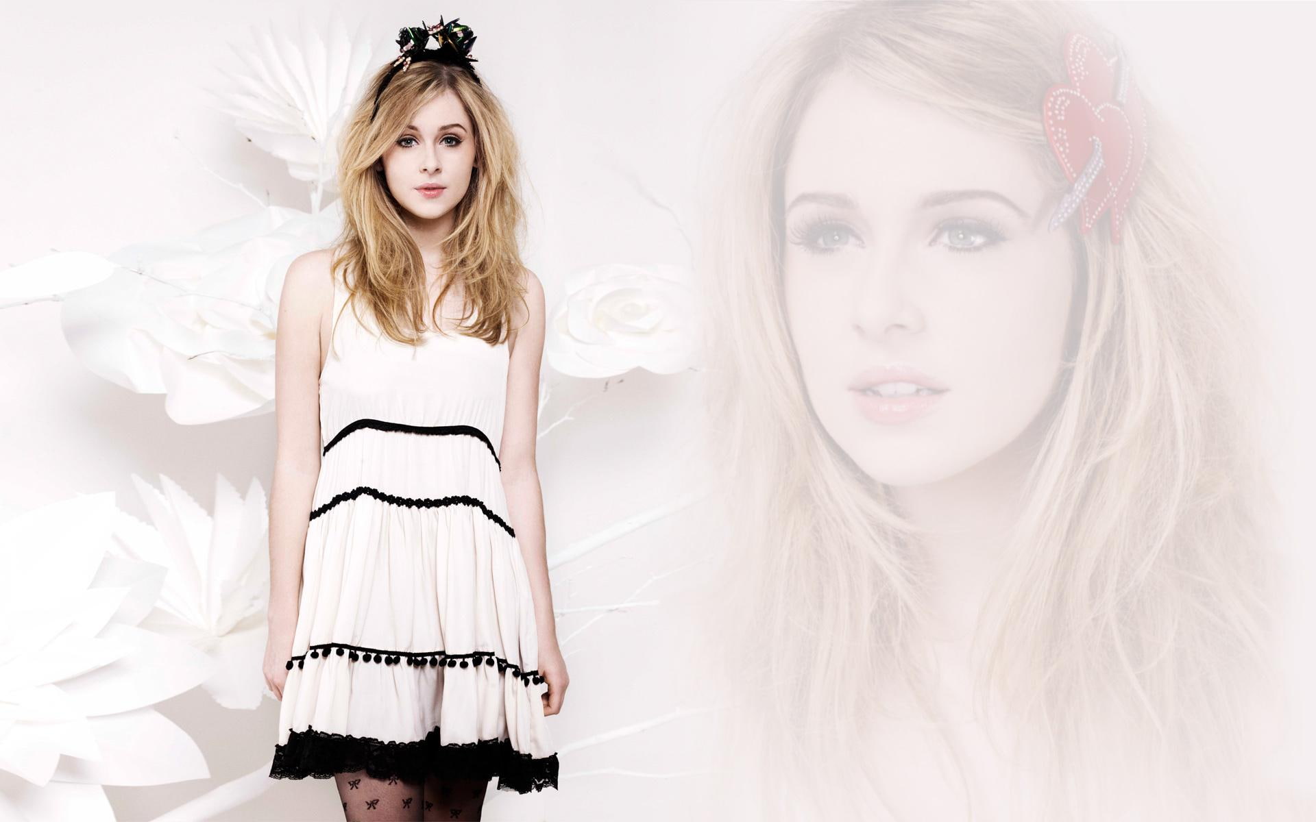 black, s, dress, 1080P, white, women, actress, vickers, mini, diana, HD Wallpaper