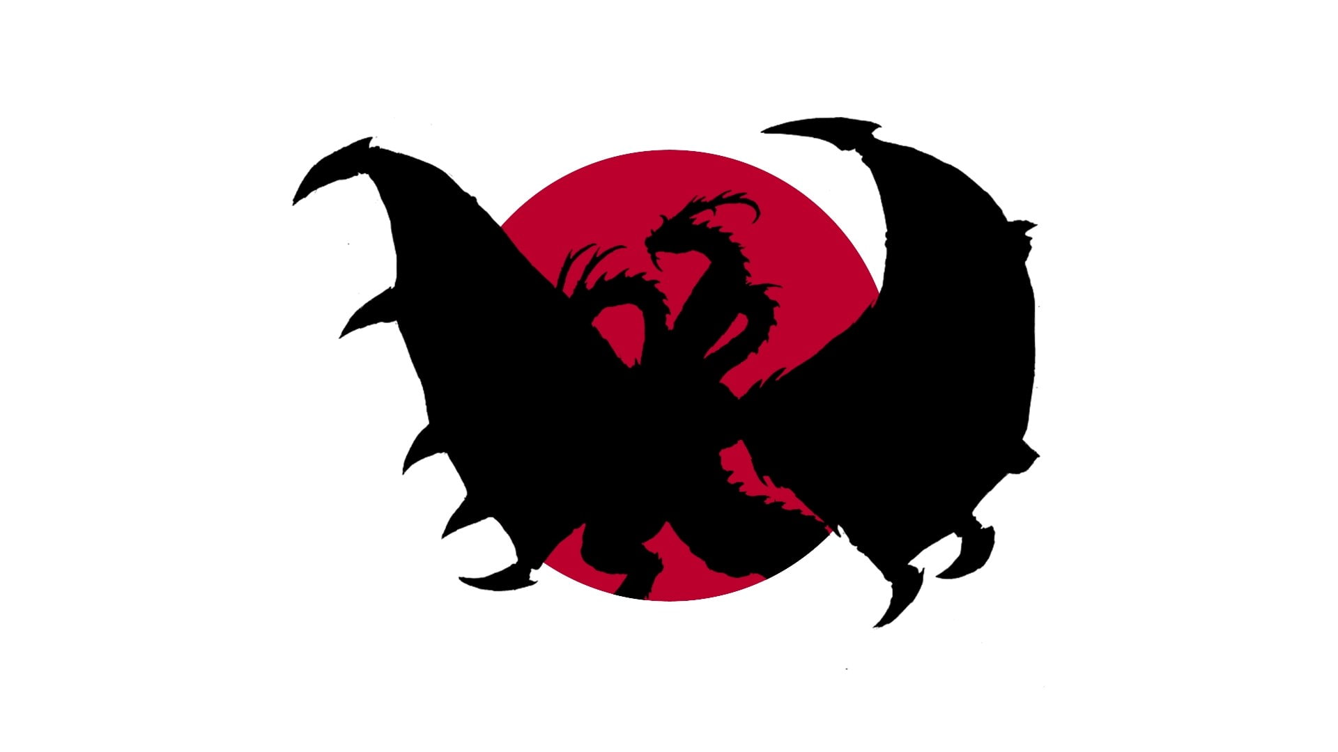full length, bird, white background, domestic animals, silhouette, vertebrate, animal, 1080P, one animal, nature, flying, ghidorah the three headed monster, HD Wallpaper