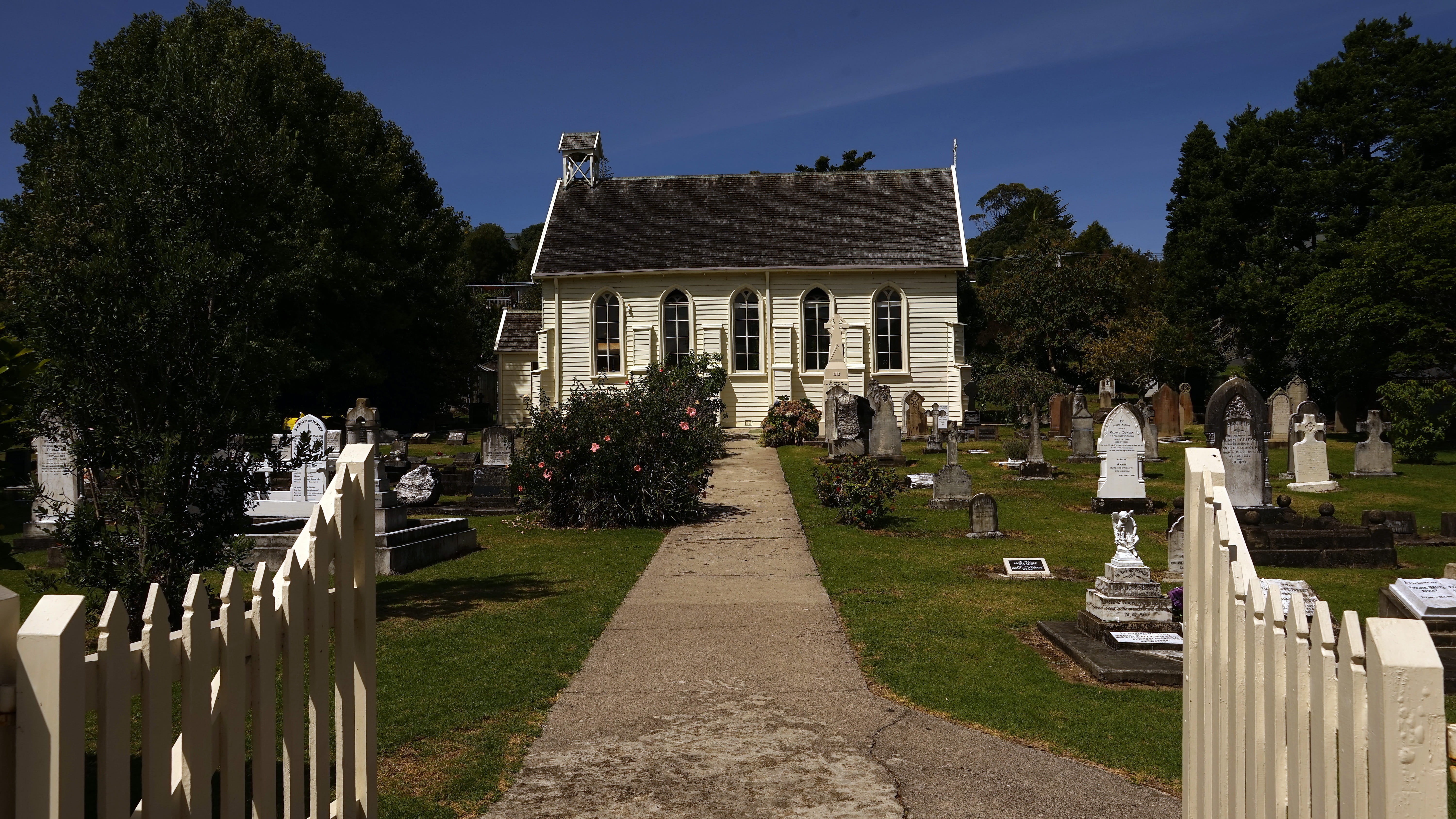 Christ Church, stone, plant, outdoors, building exterior, oldest church in new zealand, grave, historically, footpath, architecture, no people, religion, HD Wallpaper