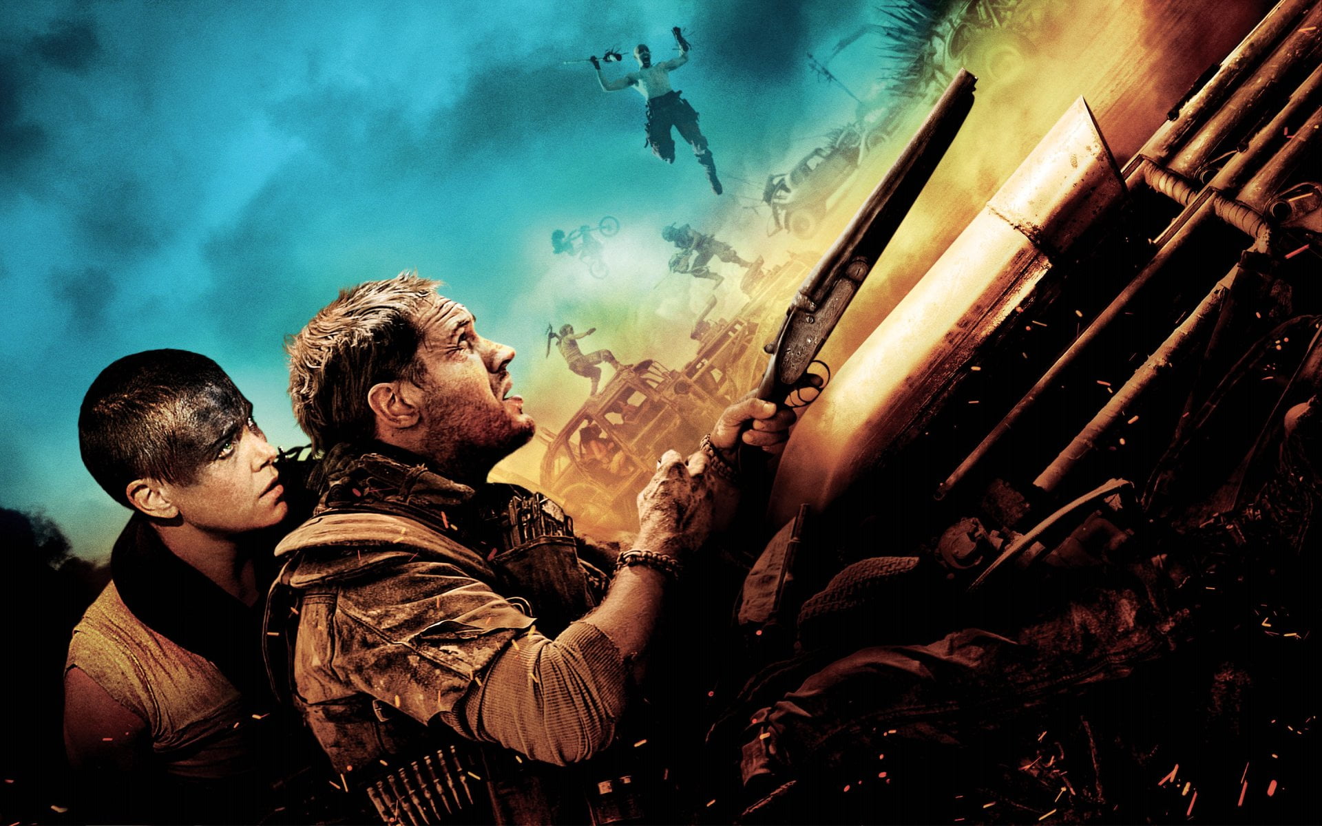 lifestyles, Movie, Mad Max: Fury Road, togetherness, Tom Hardy, Imperator Furiosa, males, bonding, young men, 1080P, two people, women, men, cloud - sky, HD Wallpaper