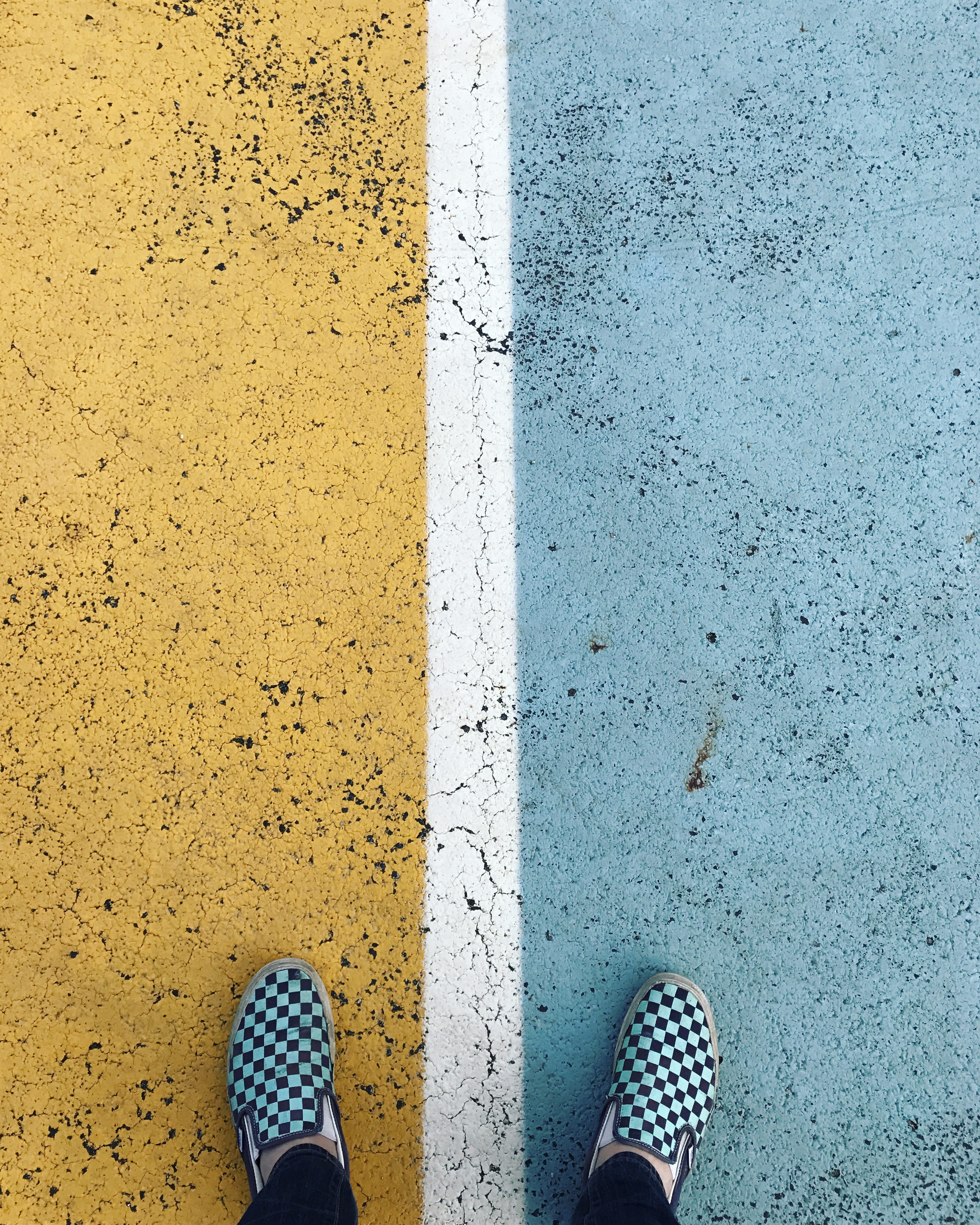 day, body part, black, marking, vans, unrecognizable person, margin, wearing, real people, close-up, men, paint, lifestyles, human limb, shoes, standing, Phone HD Wallpaper