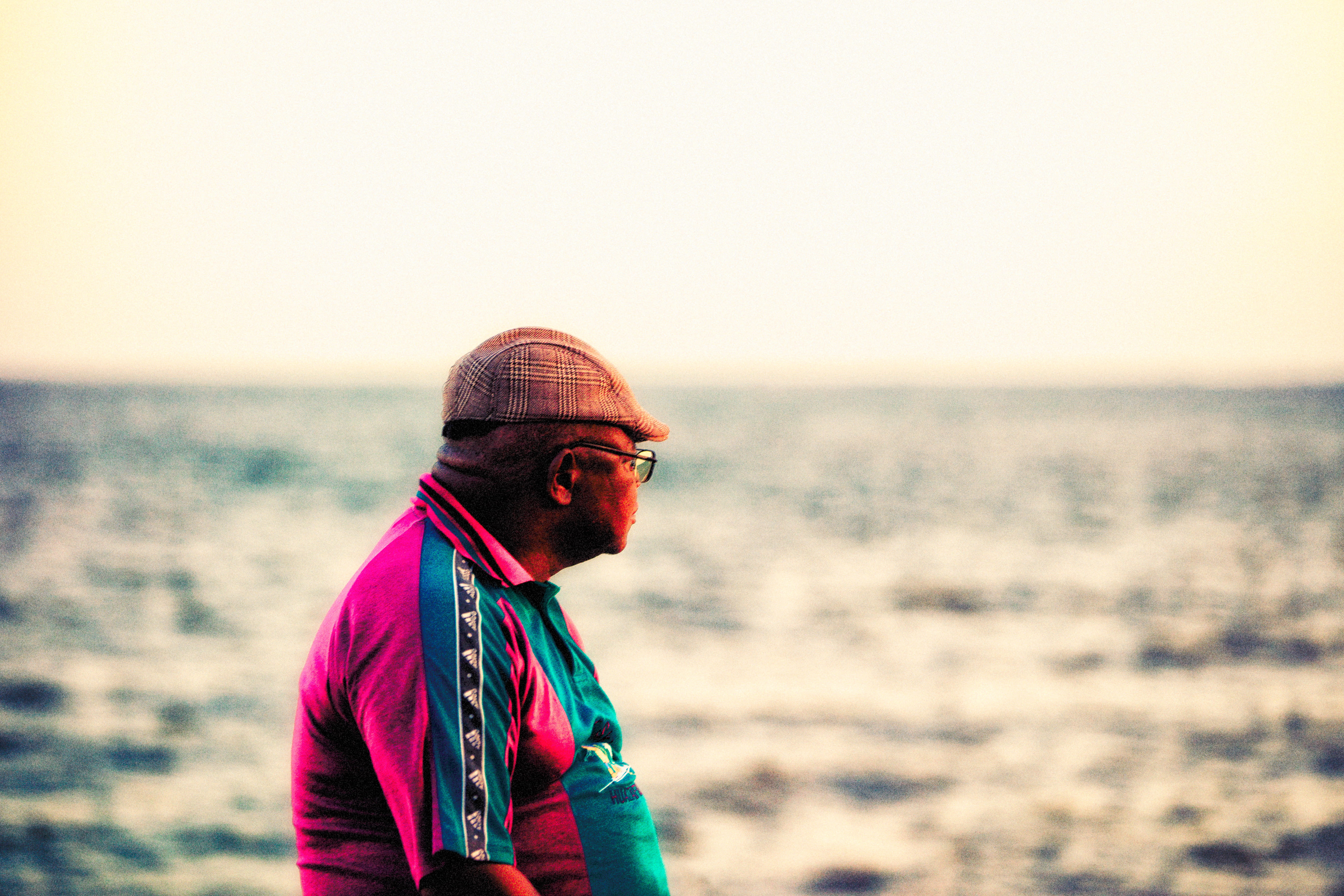 adult, sky, focus on foreground, marginal, meditation, sea, maputo, mindfulness, south africa, man, standing, cap, young adult, africa, 5K, clothing, beach, HD Wallpaper