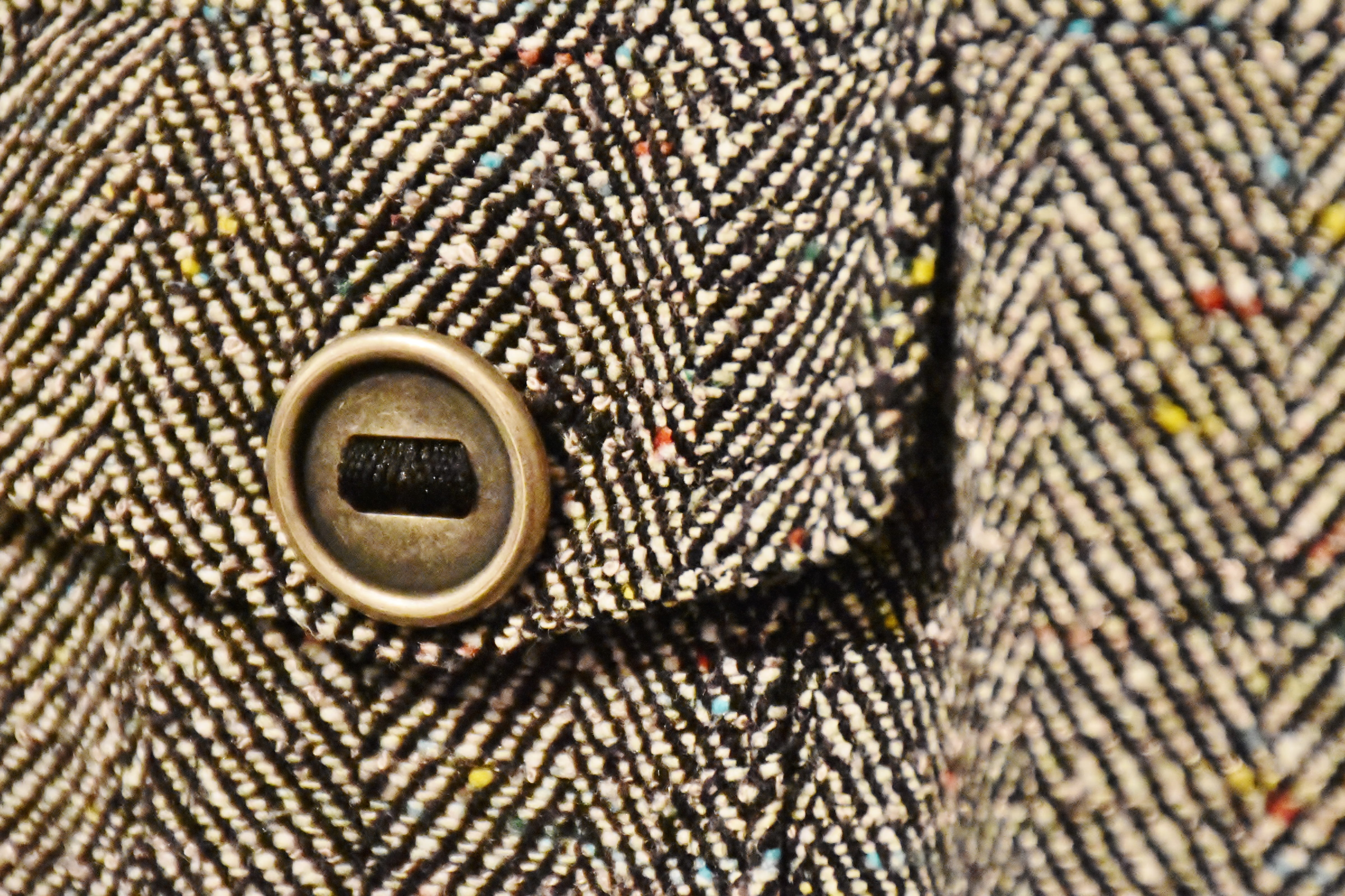 fashion, warm clothing, pattern, no people, textile, day, indoors, jacket, jeans, circle, full frame, macro, shape, art and craft, craft, haberdashery, HD Wallpaper