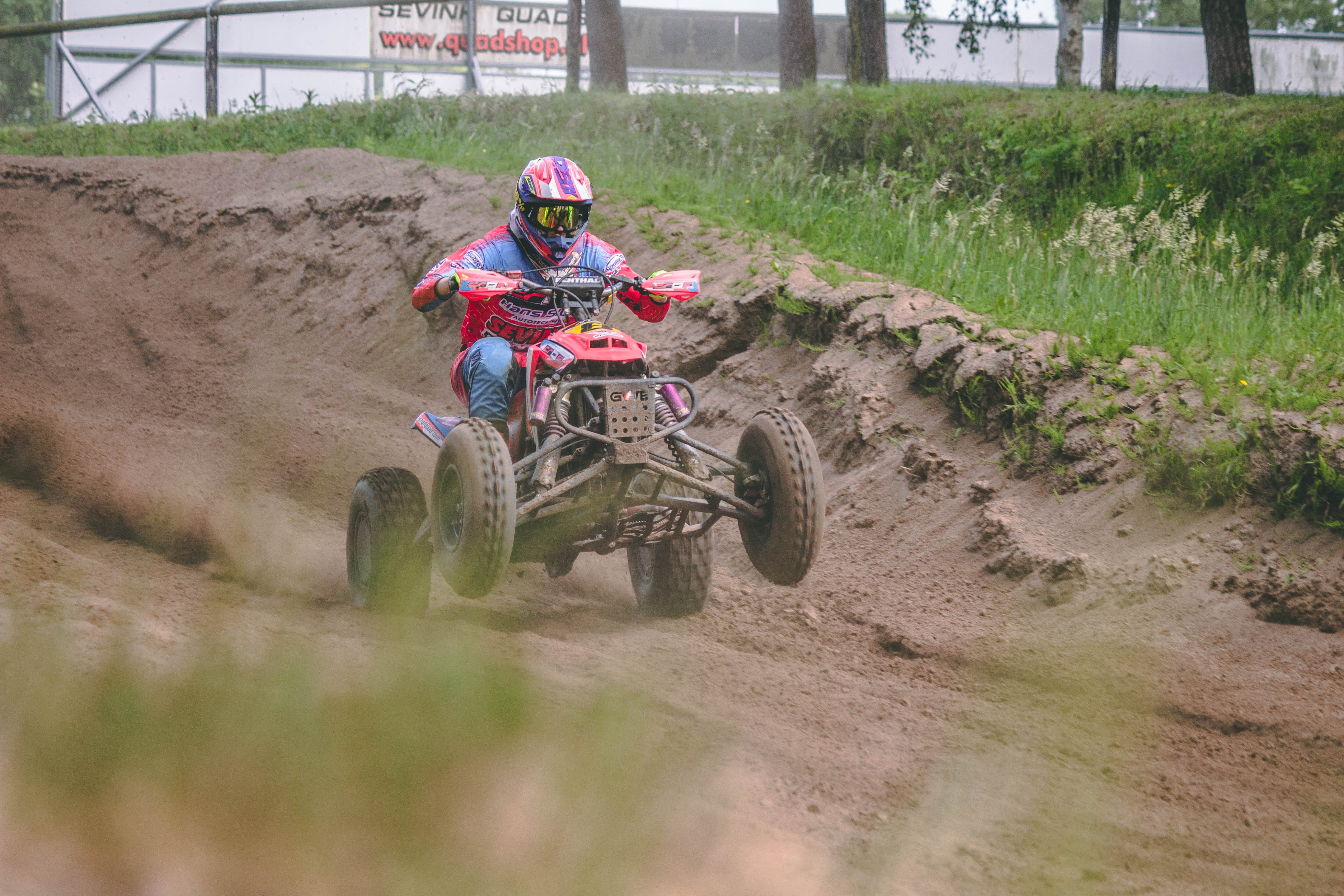 crash helmet, motion, land vehicle, leisure activity, helmet, real people, nature, speedy, gijs wentink, wheel, ride, dust, outdoors, 4K, atv tour, land, HD Wallpaper