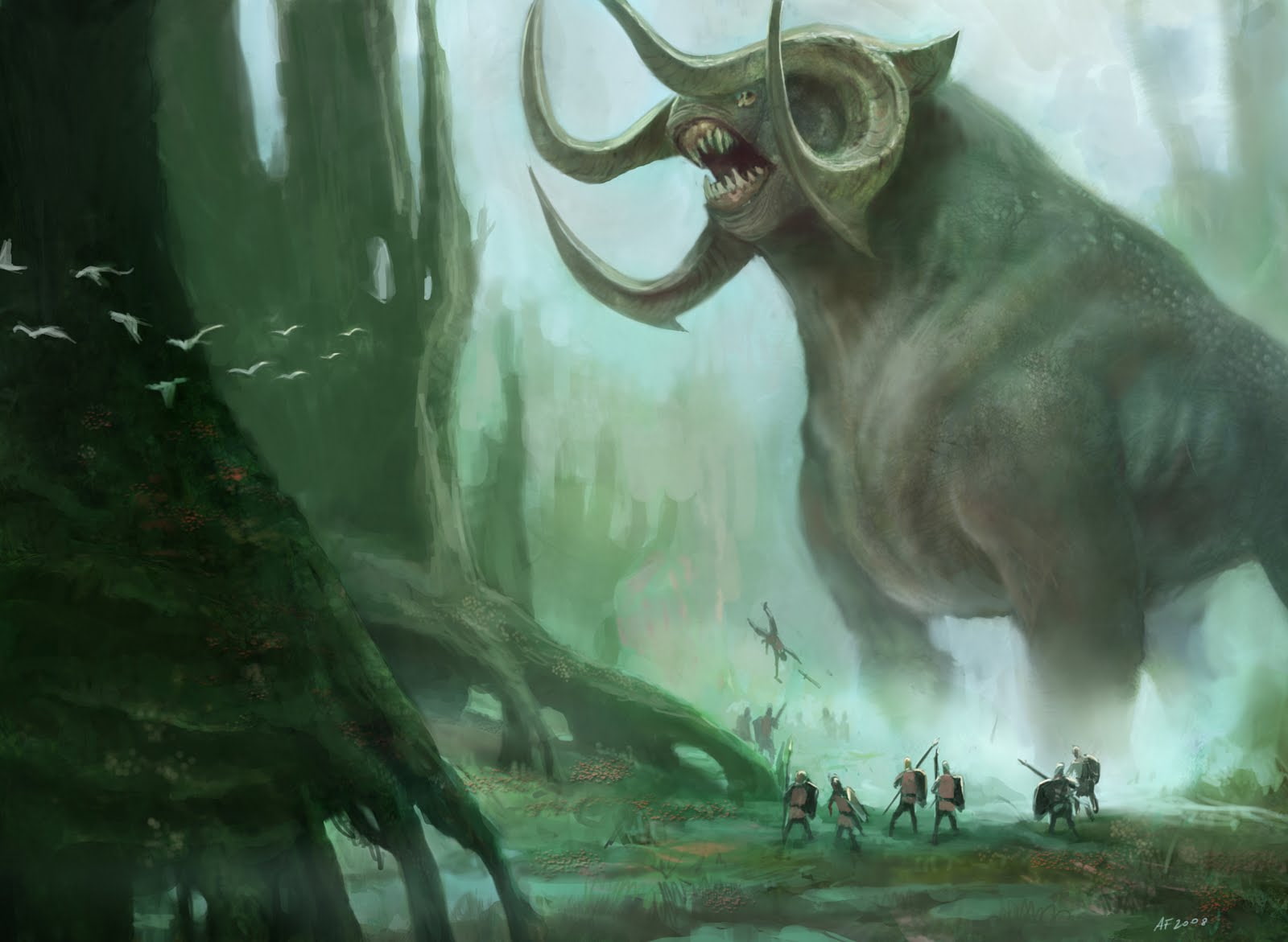 magic, hd, gathering, art, x, animals, 720P, warriors, giant, realistic, BIRDS, monsters, HD Wallpaper
