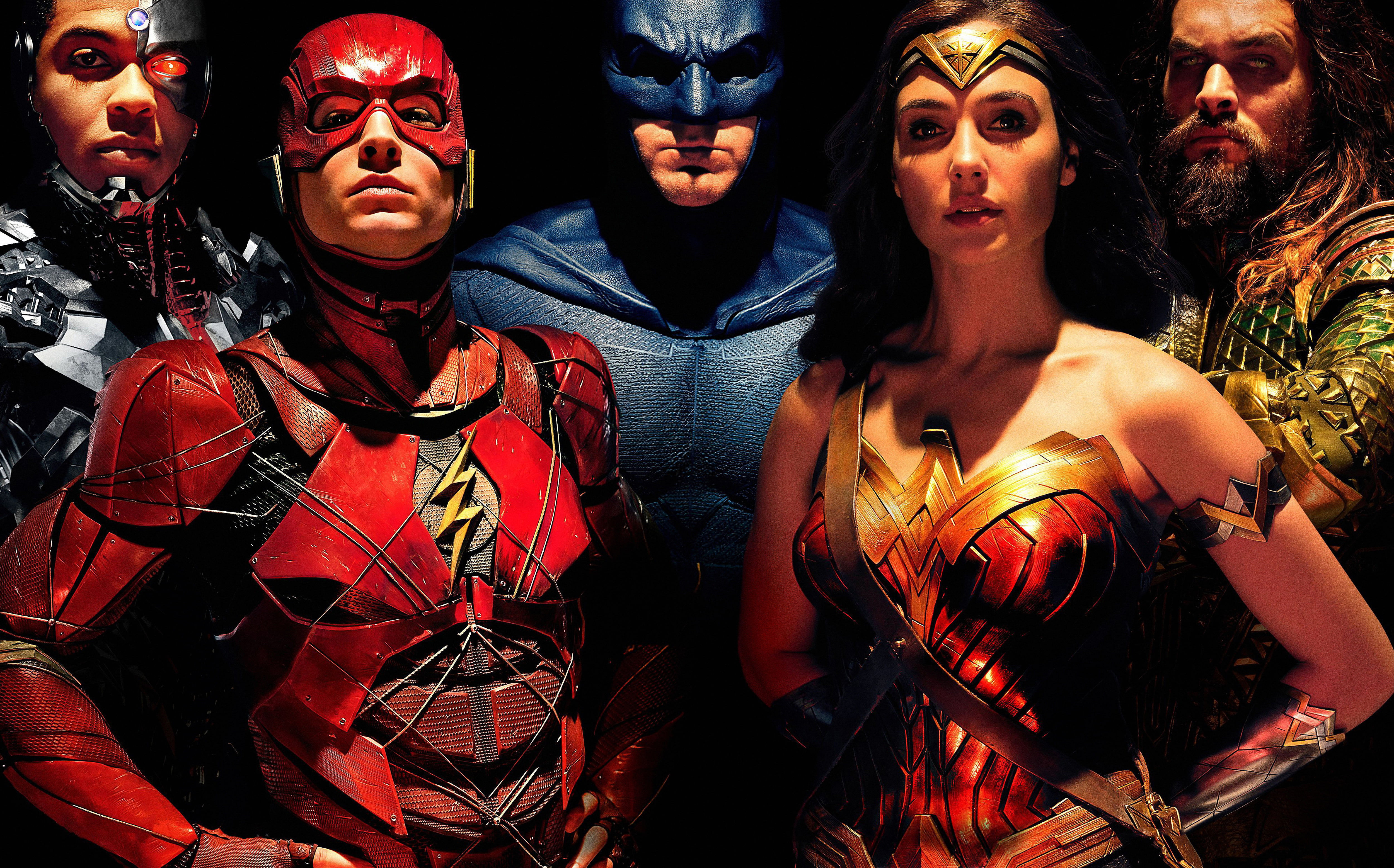 league, movie, Wonder Woman, Gal Gadot, Ray Fisher, Ezra Miller, The Flash, Aquaman, Cyborg, Justice League, Jason Momoa, Ben Affleck, justice, 4K, Batman, HD Wallpaper