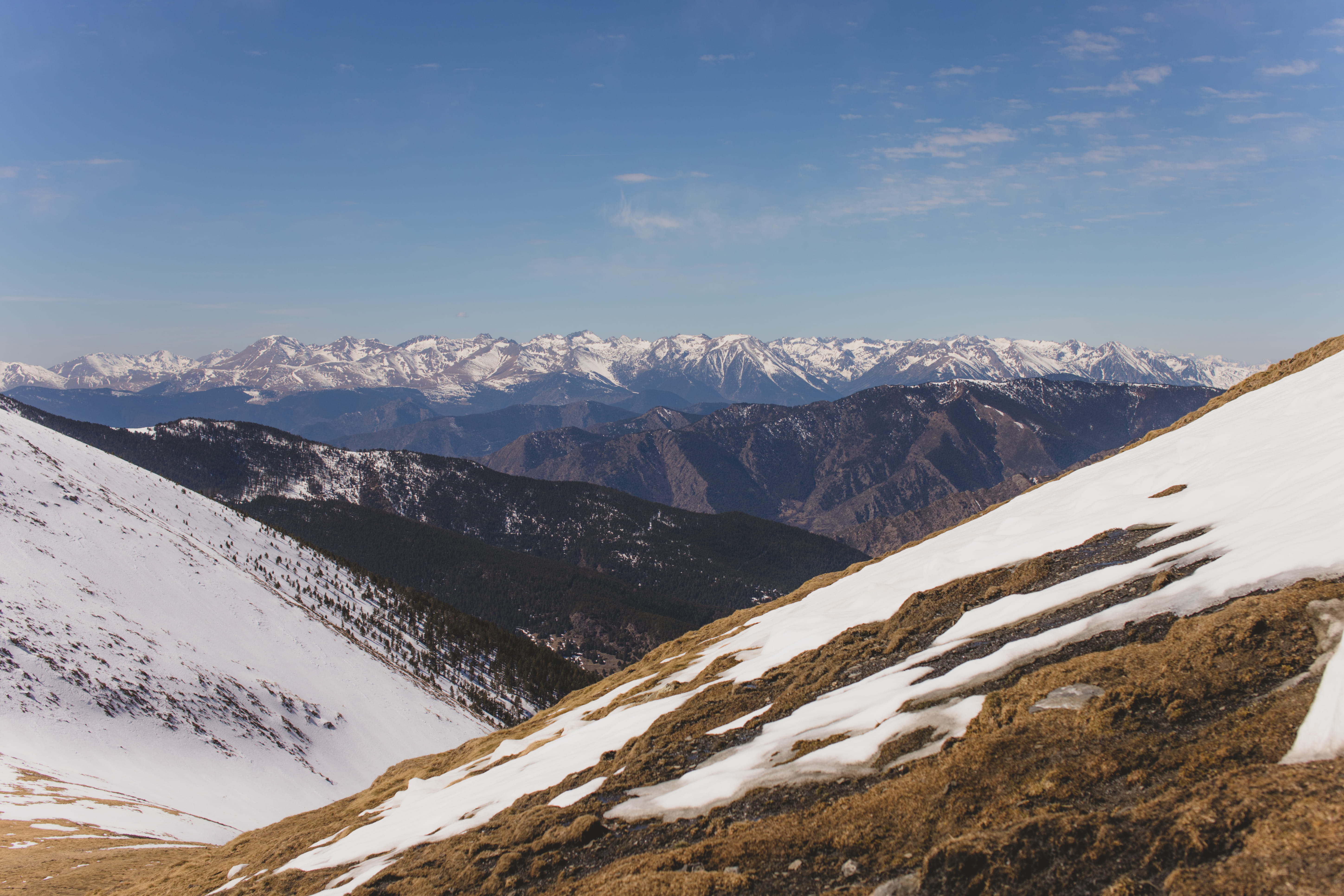non-urban scene, adventure, plateau, outdoors, snowboarding, formation, winter, environment, skiing, glacier, mountain range, landscape, andorra, mountains, HD Wallpaper