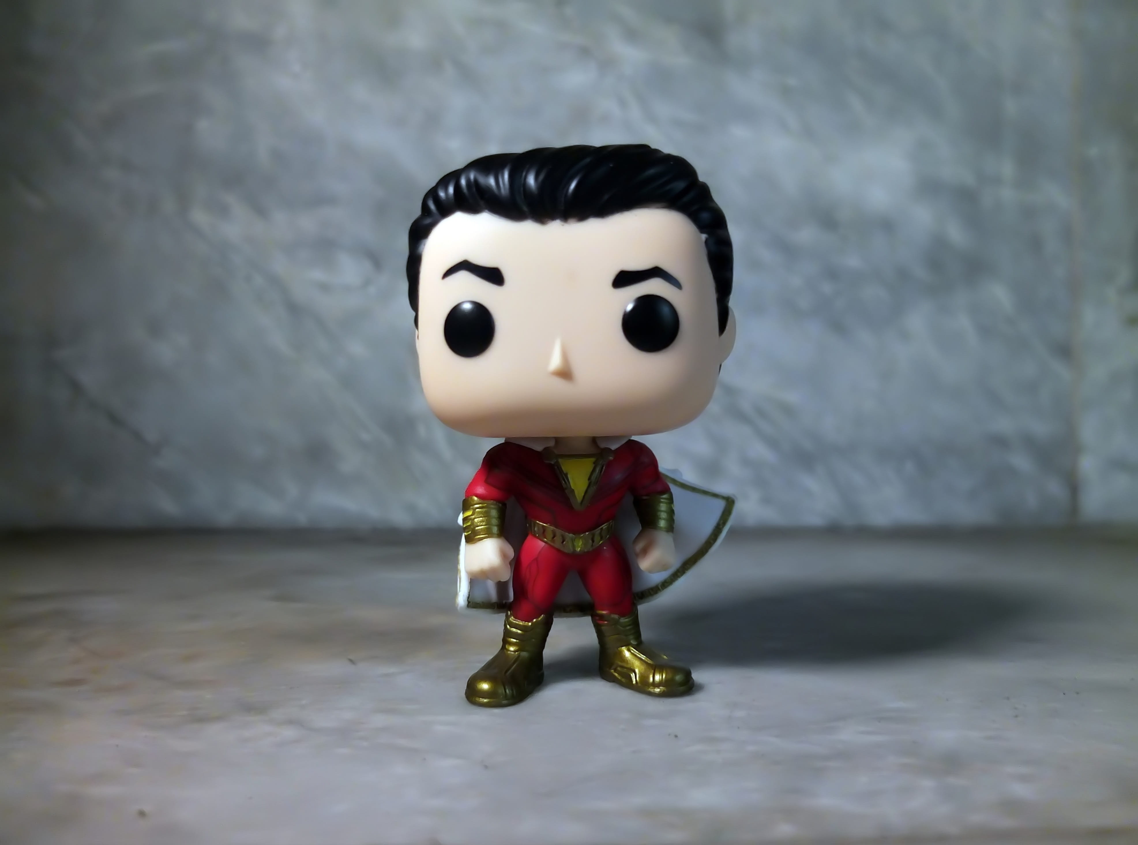 shazam, cape, indoors, comic, series, front view, male, art and craft, craft, single object, sculpture, red, boy, representation, man, figurine, 4K, toy, HD Wallpaper