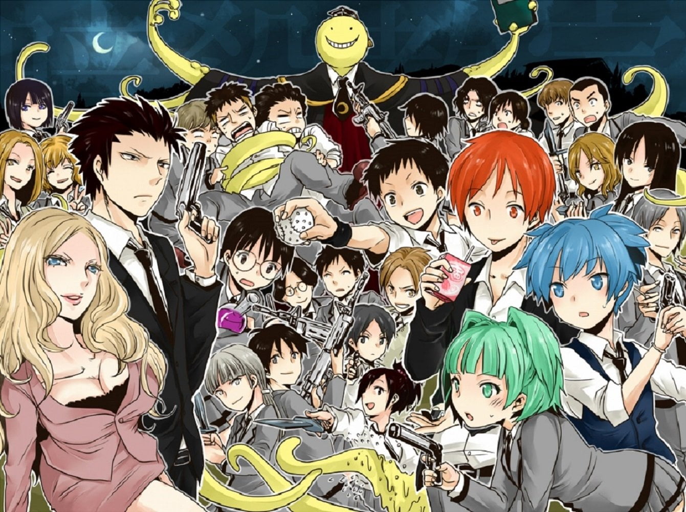 multi colored, 720P, market, indoors, craft, day, for sale, retail, Anime, female likeness, male likeness, creativity, human representation, Assassination Classroom, HD Wallpaper