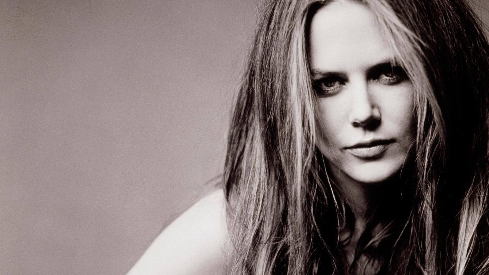 face, Nicole Kidman, simple background, 1080P, portrait, long hair, actress, women, HD Wallpaper