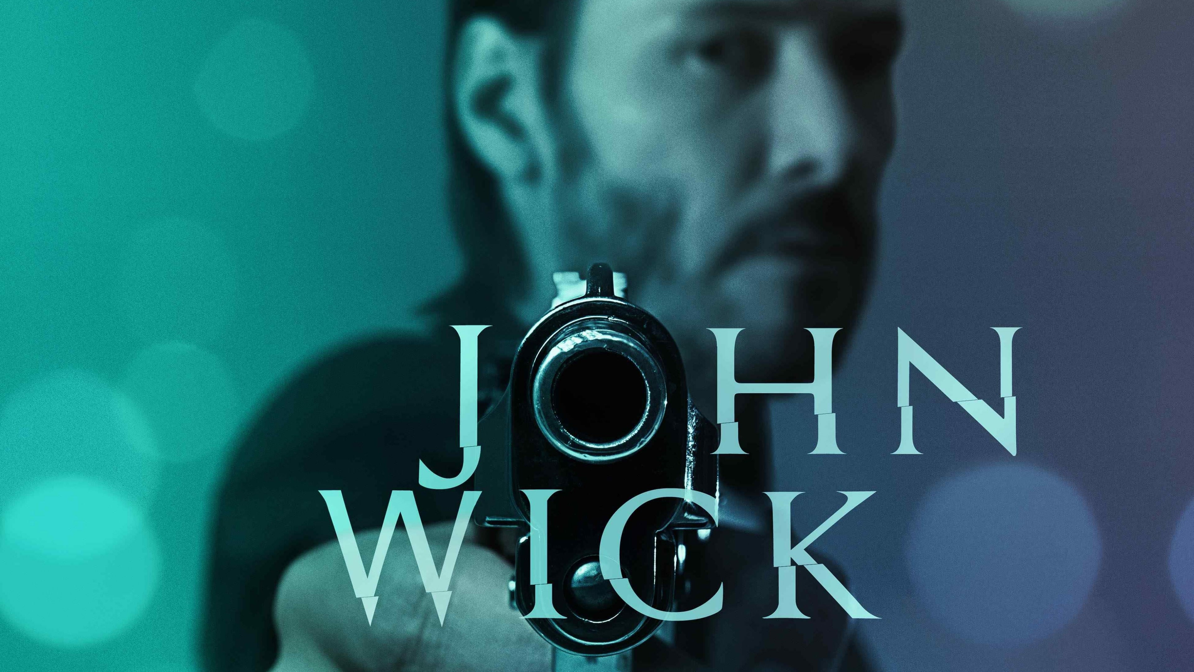 John Wick, green, film, Willem Dafoe, weapon, Michael Nyqvist, poster, Keanu Reeves, gun, movie, blue, 2015, 4K, HD Wallpaper