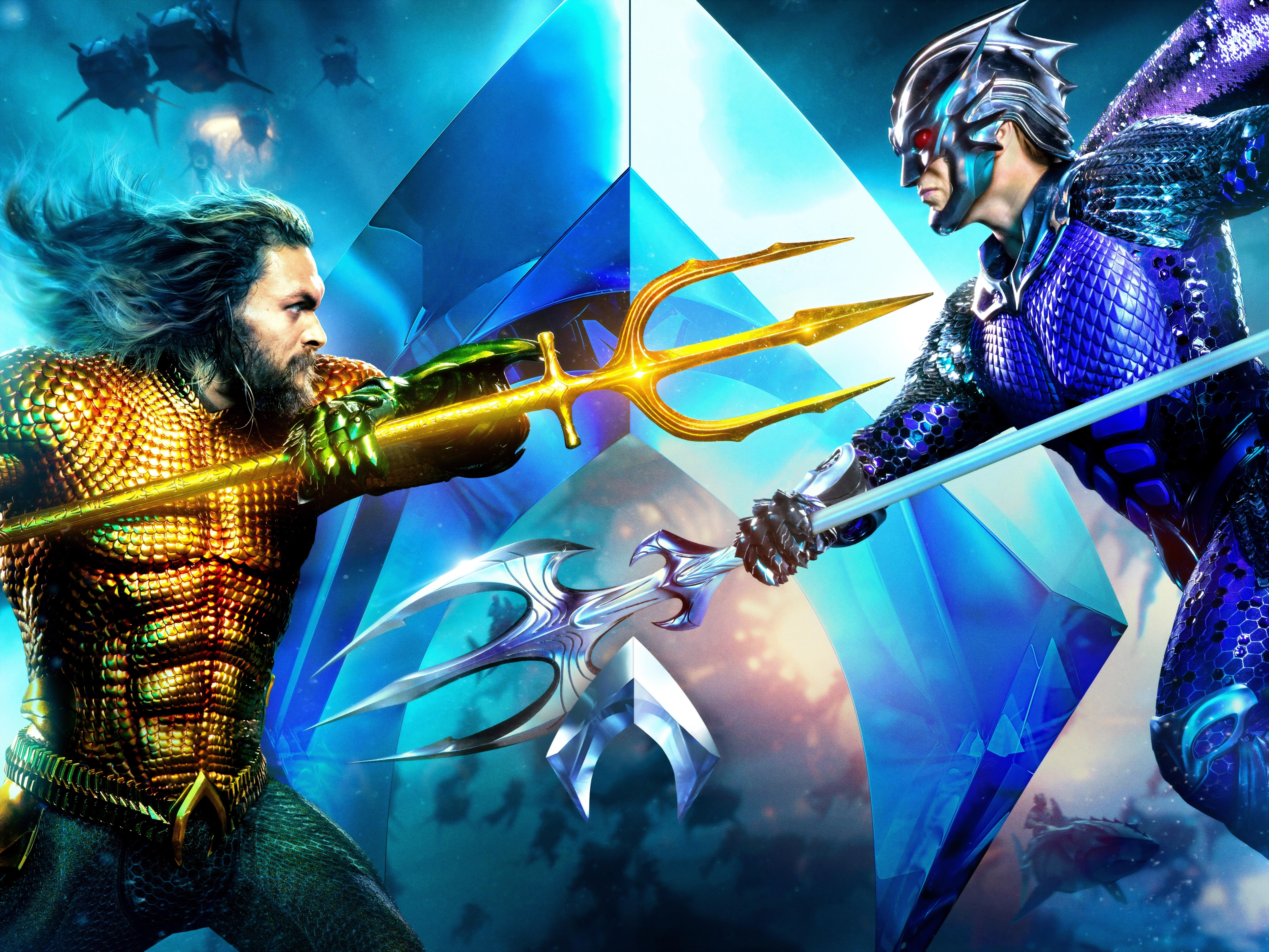 fight, aquaman, 8K, master, ocean, HD Wallpaper