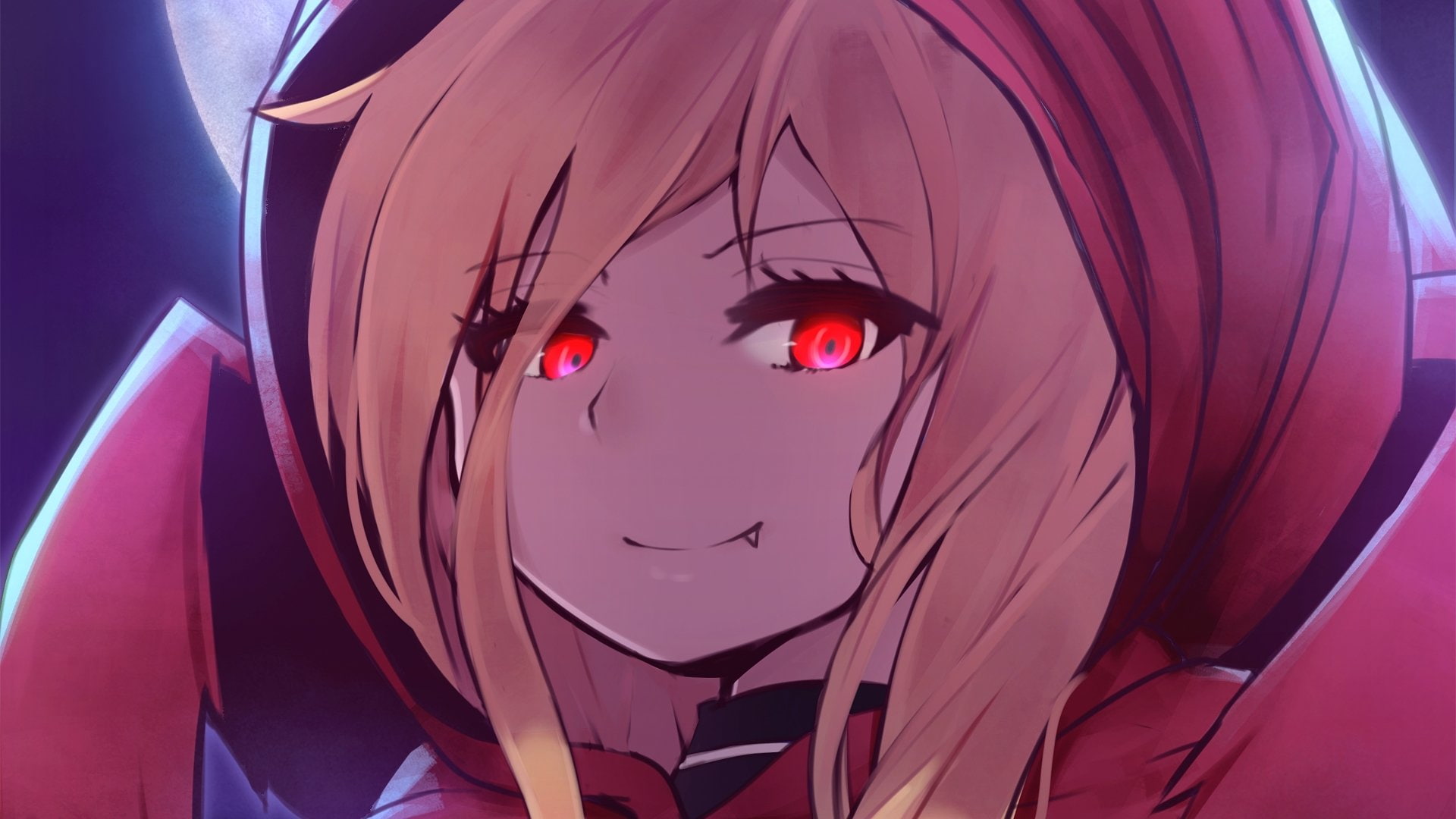 Anime, Hood, Blonde, Red Eyes, Girl, Overlord (Anime), 1080P, Evileye (Overlord), Overlord, HD Wallpaper