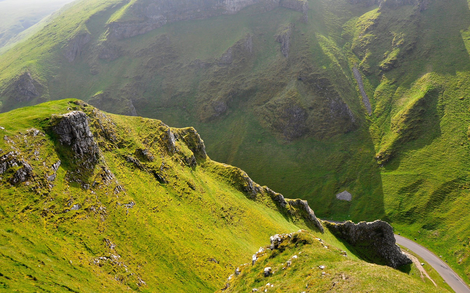 no people, non-urban scene, remote, mountain range, green color, cool background pictures nature 1920x1200, day, high angle view, tranquil scene, plant, HD Wallpaper